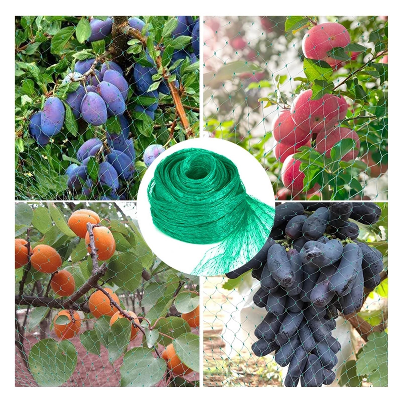 Red de protección de frutas de jardín de nailon de 4 m x 10 m, red de enrejado verde, reutilizable, cubierta de plantas, malla antipájaros, para árboles, vegetales, jardín, red al aire libre