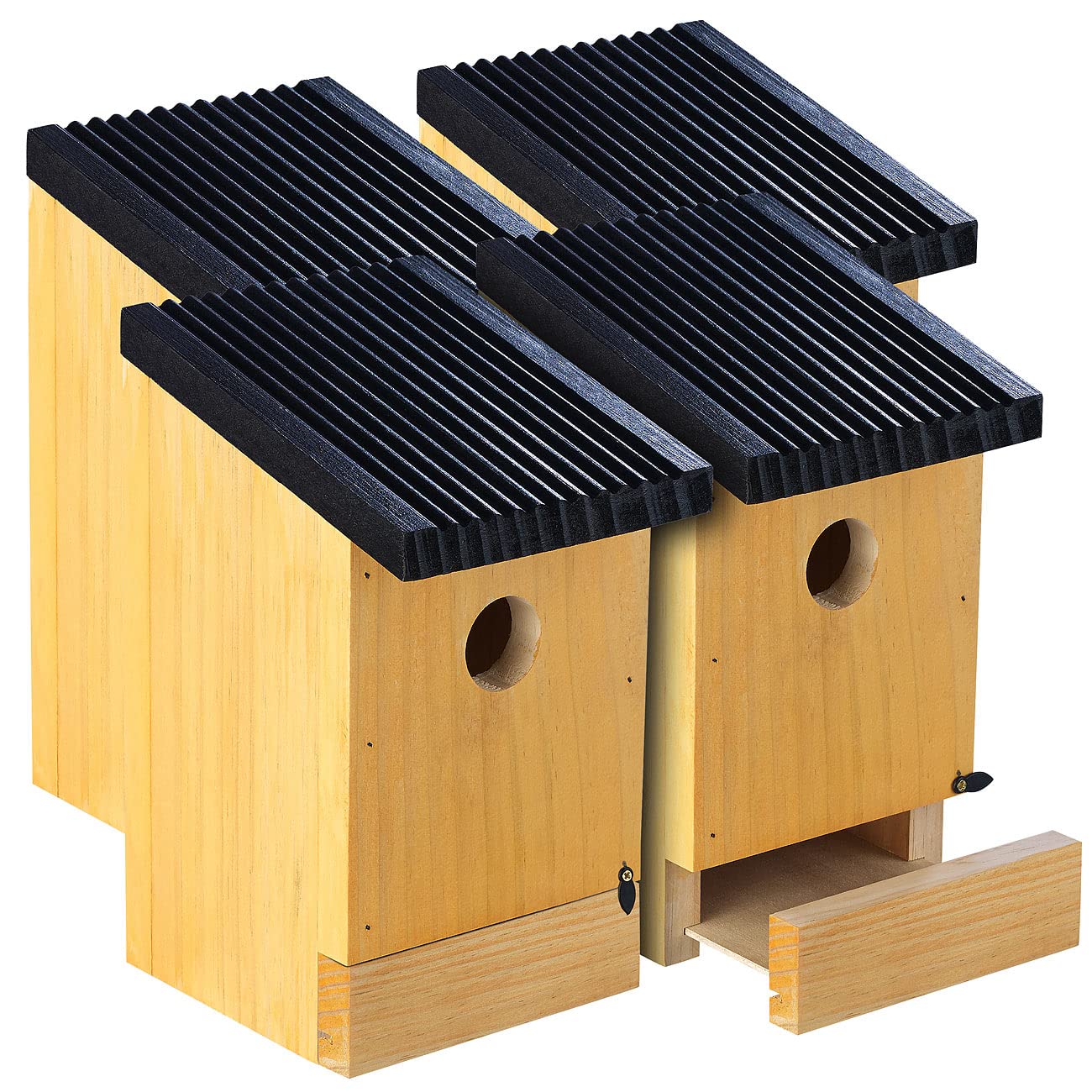 Royal Gardineer casetta in Legno: Set da 2 Nidi per Uccelli, per Uccelli Selvatici, Legno di Abete, Fondo Estraibile (casetta, Villa Nido, Kit)