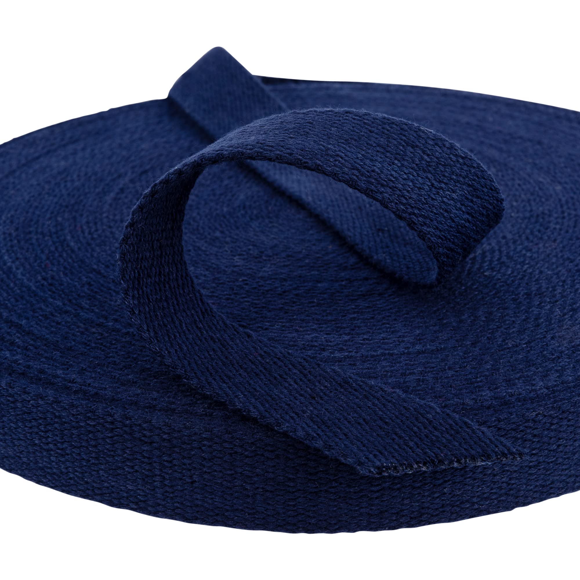 Cotton Bag Strapping - 25mm Wide Premium Rucksack Luggage Strap, Cotton Fabric, Webbing Strap, Heavy Duty Straps, Bag Making Supplies, Upholstery Strap by Discount Fabrics LTD (Navy Blue,10m)