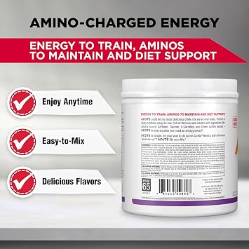 ALLMAX ACUTS Amino Energy Powder with Amino Acids Supplement Grape, 30 Servings, Caffeine, Green Coffee Extract, 2000 mg Taurine, L-Carnitine, Sugar Free, Gluten & Dye Free, Amino Acid Drink