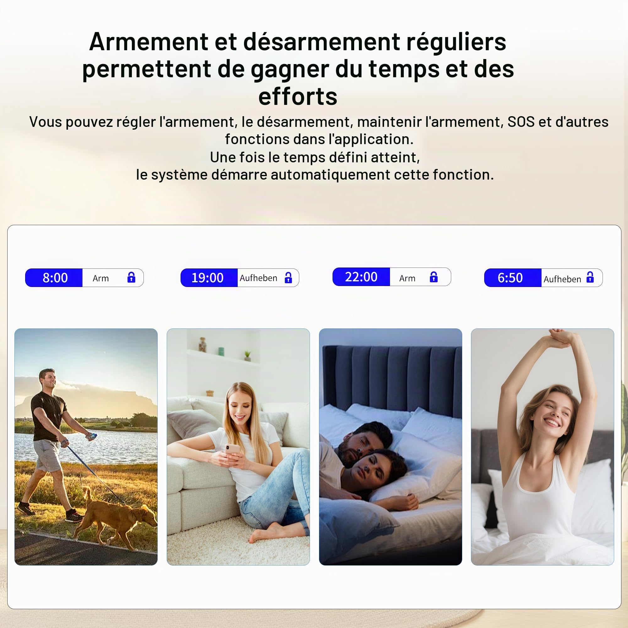 Système d'alarme Domestique Wi-FI écran Tactile, Commande par Application, kit sécurité 13 Composants avec détecteur de Mouvement, capteur de Porte, télécommande et sirène (21kit)