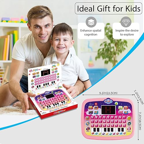 Miniatura 5 de Wenbeier Almohadilla de aprendizaje para niños y niños pequeños con pantalla LED para enseñar alfabeto números palabras música matemáticas