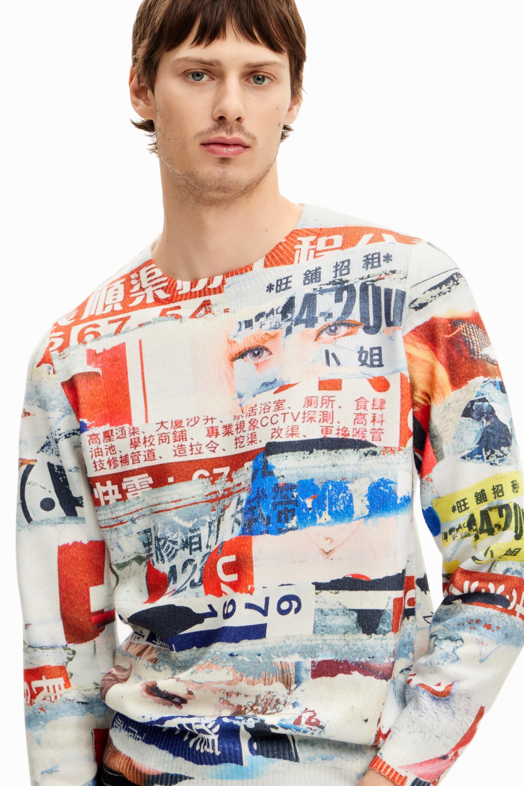 Desigual Jersey de Punto Plano para Hombre Sudadera