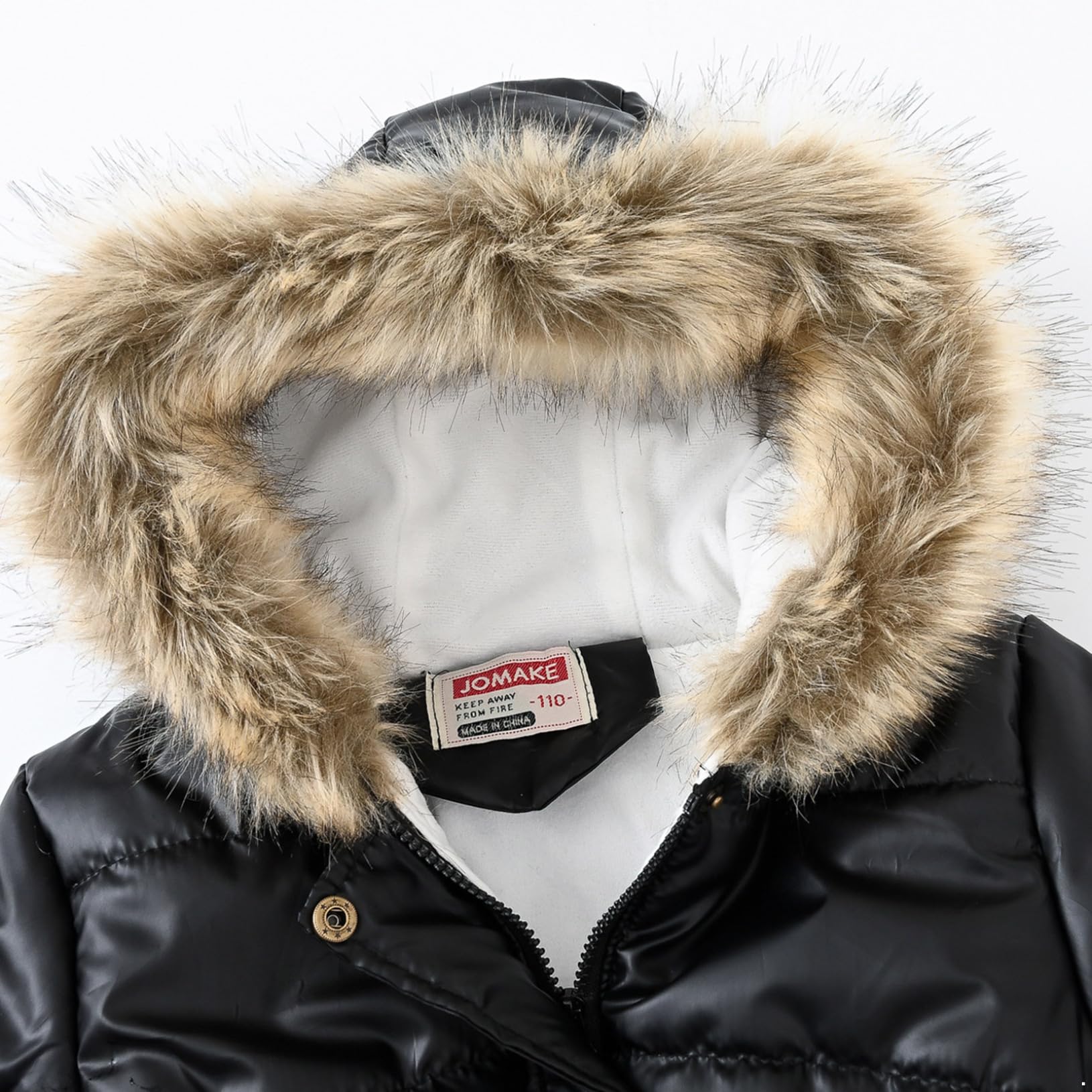 Freebily Chaqueta Plumífero para Niña Abrigo de Plumas con Cremallera y Capucha de Pelos Invierno Caliente Acolchada Largo Abrigo de Grueso Cálida 3-12 Años