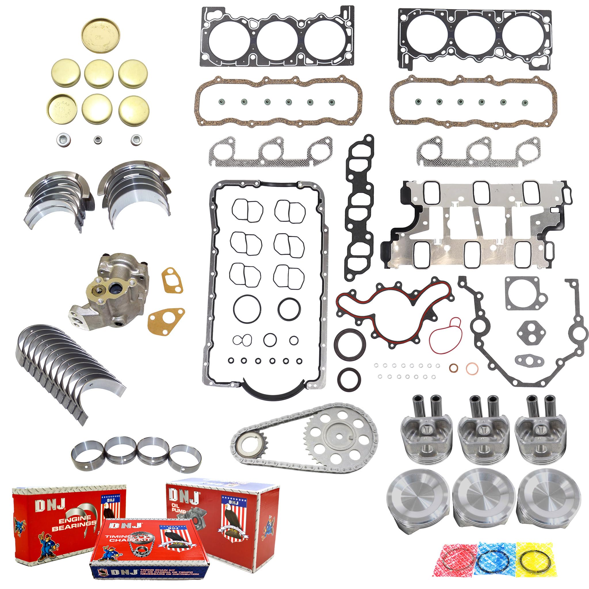 DNJEK424M Master Engine Rebuild Kit for 1997-2000 Ford, Mazda Aerostar, B4000, Explorer 4.0L V6 12V OHV 245cid