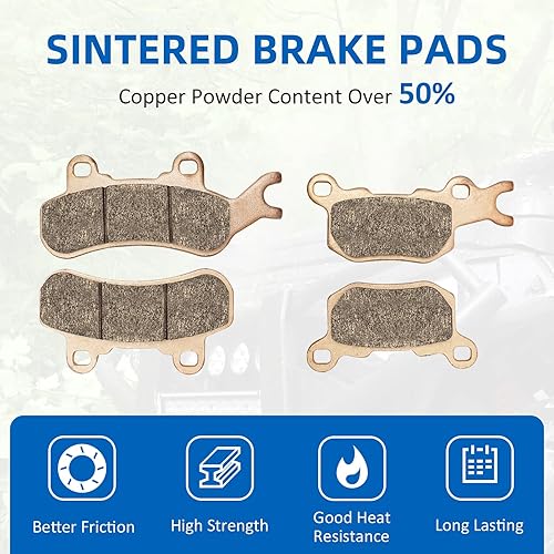 Miniatura 6 de Pastillas de freno delanteras y traseras para Can-Am Defender HD10HD9HD8HD7 2016 2017 2018 2019 2020 2021 2022, 715900379 repuesto de pastillas de