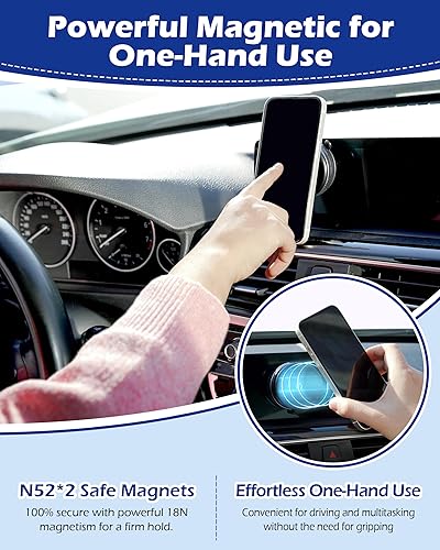 Miniatura 3 de Soporte magnético para teléfono para automóvil, soporte magnético giratorio ajustable de 360, soporte magnético de succión de aire, soporte