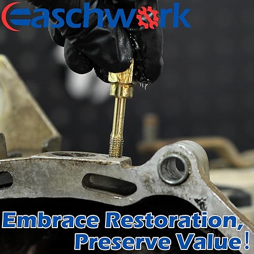 Miniatura 3 de Juego de 49 piezas de roscas SAE y kit de reenhebrado métrico con 22 grifos, 24 troqueles, archivos de 3 hilos y estuche de almacenamiento