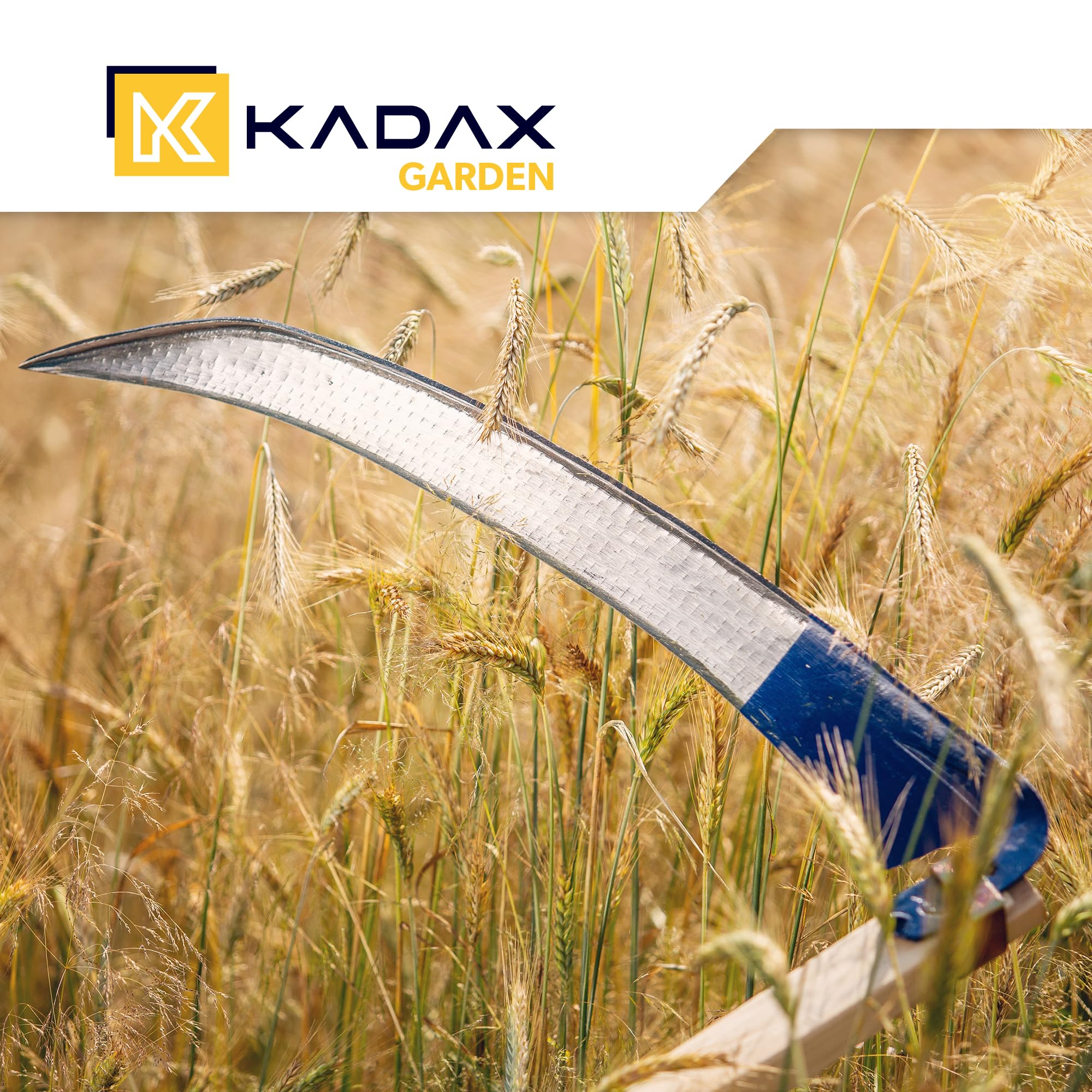 KADAX Gartensense aus Metall 60 cm, Handsense, Sichel, Klappsense, Wildwuchssense, Sense, Gartensichel, Grassichel, Blattsichel, Handsichel, Kleinsichel