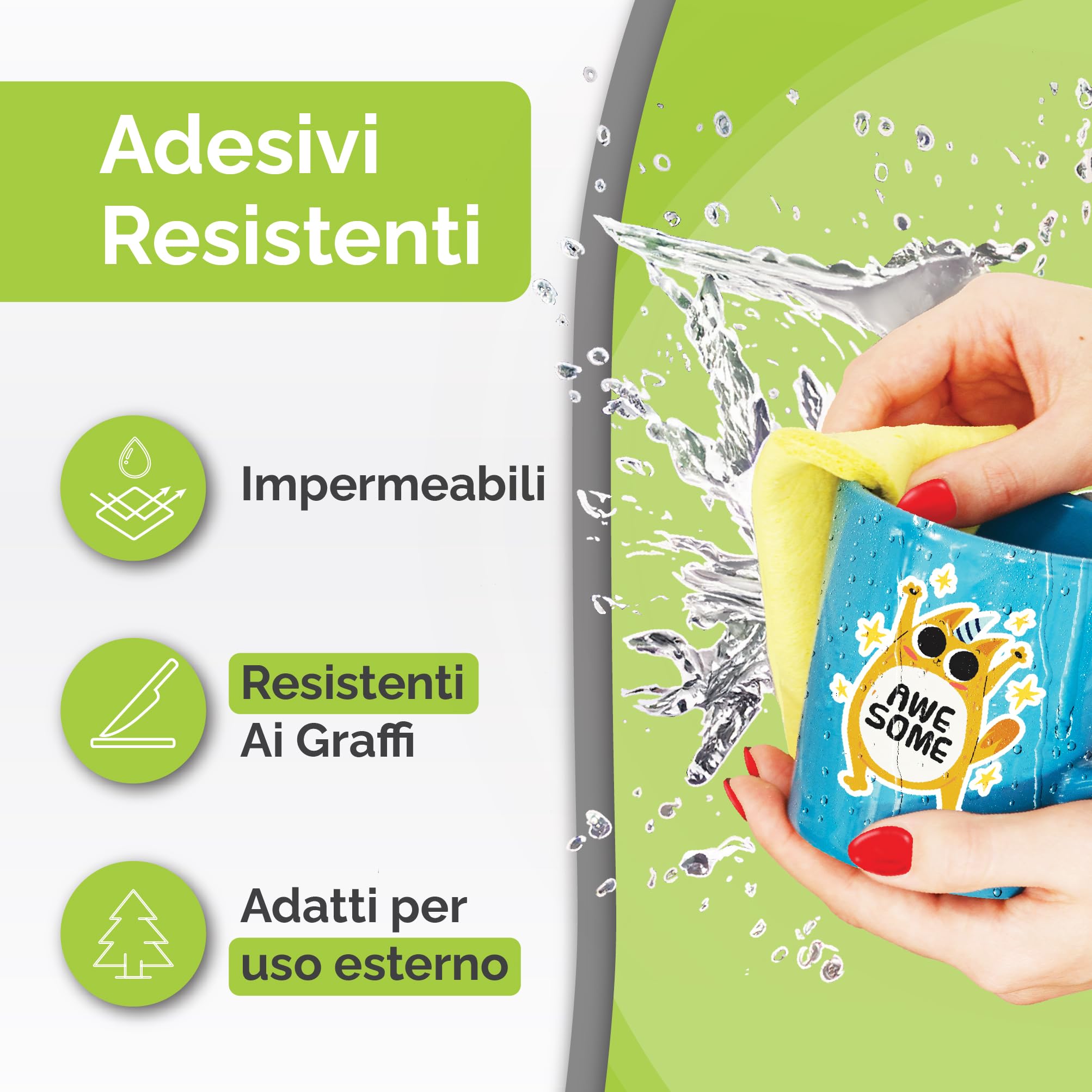 AgoDeo Carta adesiva vinile stampabile A4 opaca impermeabile laser getto d'inchiostro 34 fogli