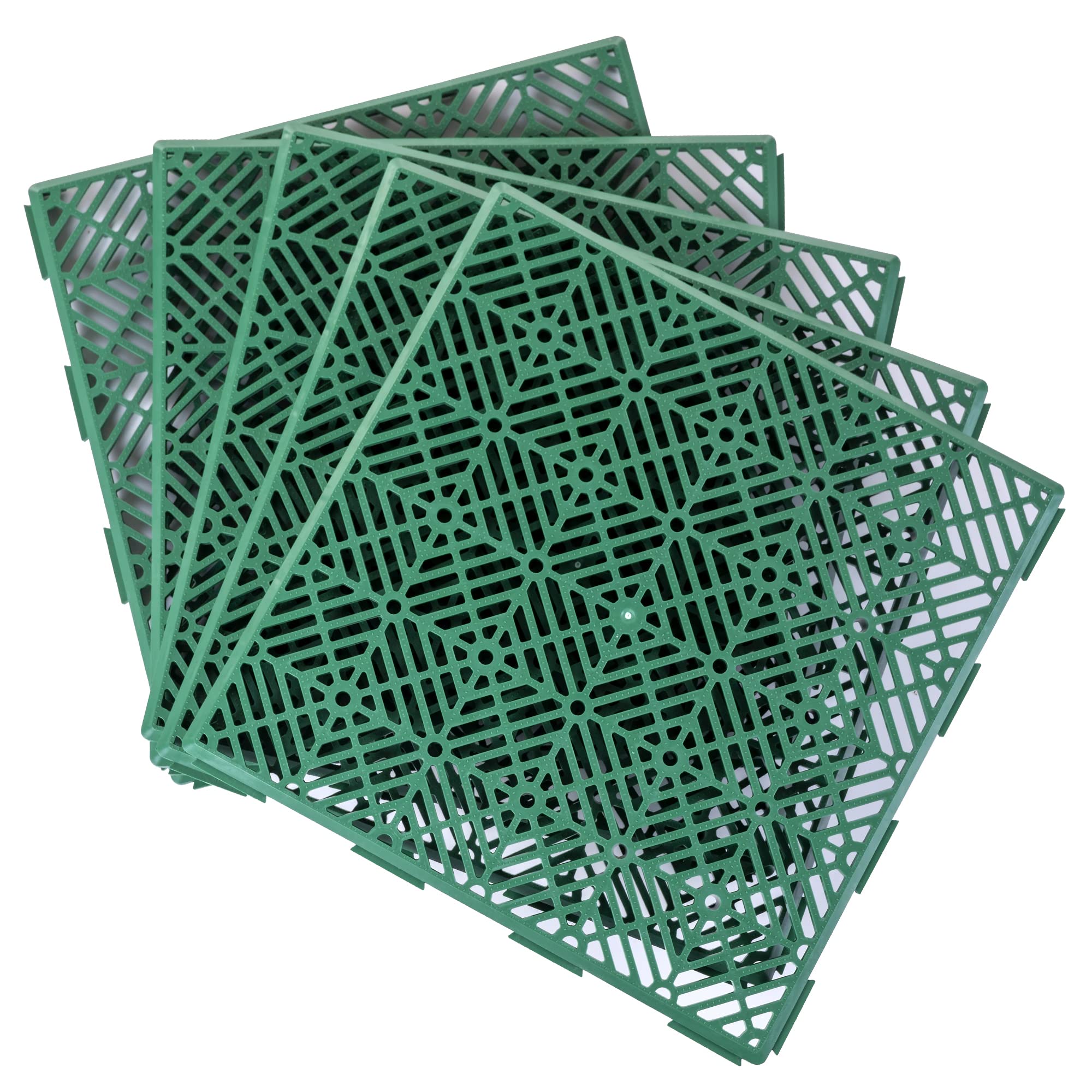 10pcs Interlocking Plastic Garden Tiles Non slip Path Floor Lawn Paving Patio Deck (Green) โ image 1