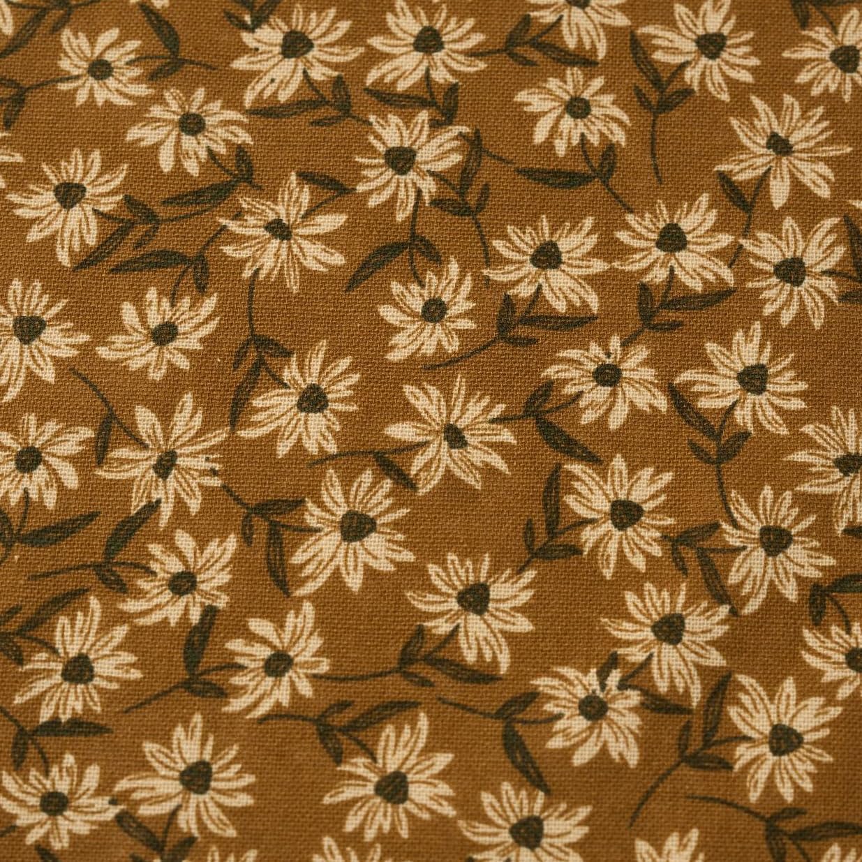 4M Leinenstoff Bedruckt Meterware 148CM Breit Stoff aus Baumwolle und Leinen Mit Blumenmuster Baumwollstoff zum Nähen Rustikale Dekostoff Vorhangstoff Bastelstoffe für Rock Tischtuch Sofa DIY