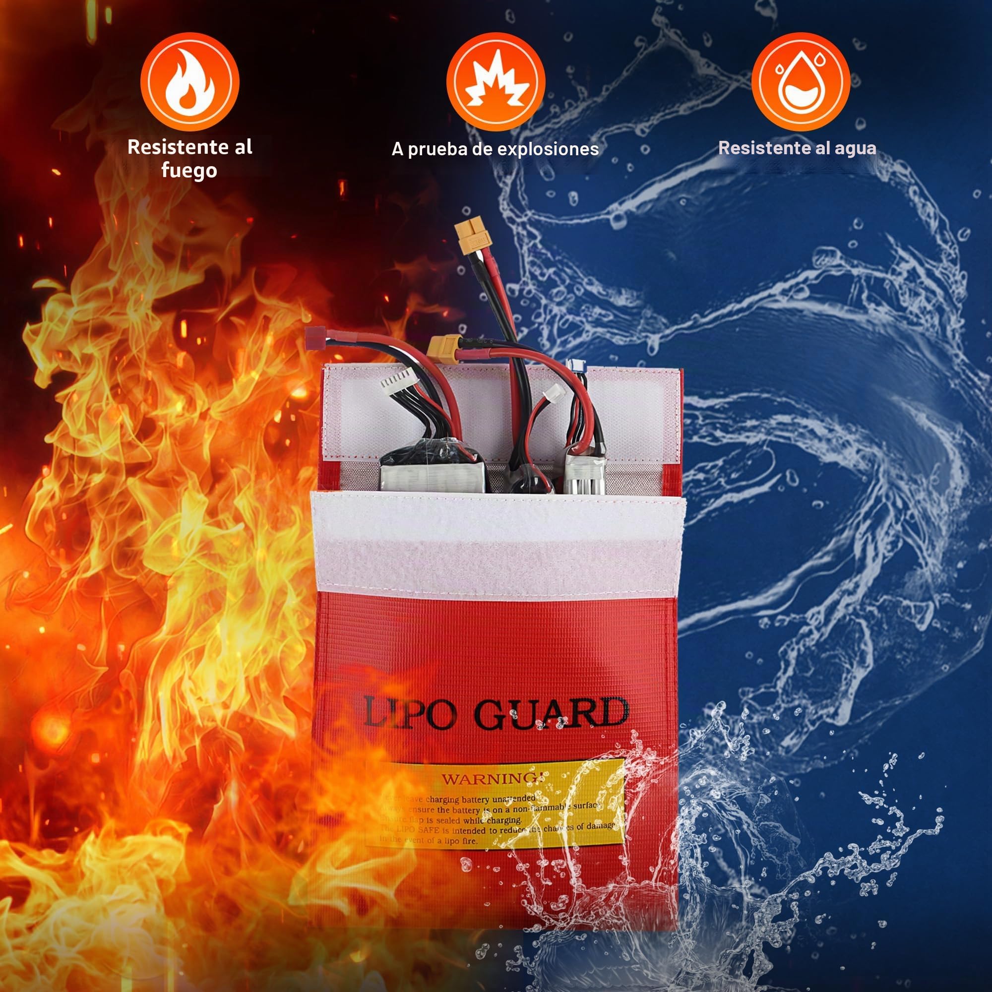 Bolsa de Seguridad Ignífuga, Bolsa de Seguridad Prueba de Explosiones, Bolsas Prueba de Fuego Resistente para Objetos Valo, Pilas, Dinero Efectivo, Pasaporte, Joyería (22.5 x 18.5cm)