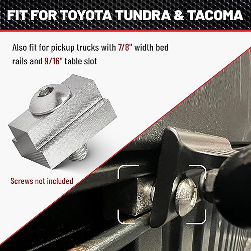Miniatura 6 de RED Wolf Tuerca de ranura en T de 3/8 "-16 rosca para Toyota Tacoma Tundra camionetas, rieles de cubierta de cama de acero inoxidable, accesorios de