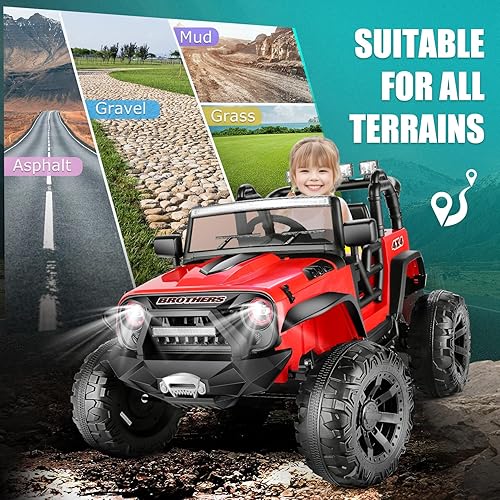 Miniatura 5 de Hikole Juguetes de paseo de 24 V para niños grandes, automóvil de 2 plazas con control remoto, 2 motores potentes de 200 W, luces LED, 3