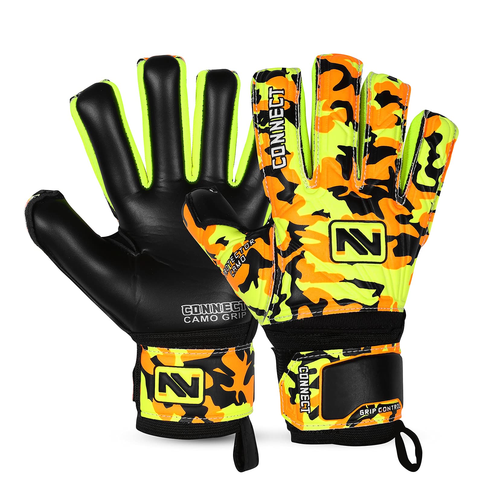 CONNECTGoalkeeper/Goalie Gloves Extreme Grip for Kids, Youth & Adult, Finger Support, Soccer Gloves for Boys, Girls & Junior Keepers Football Gloves for Training and Match, Size 4/5/6/7