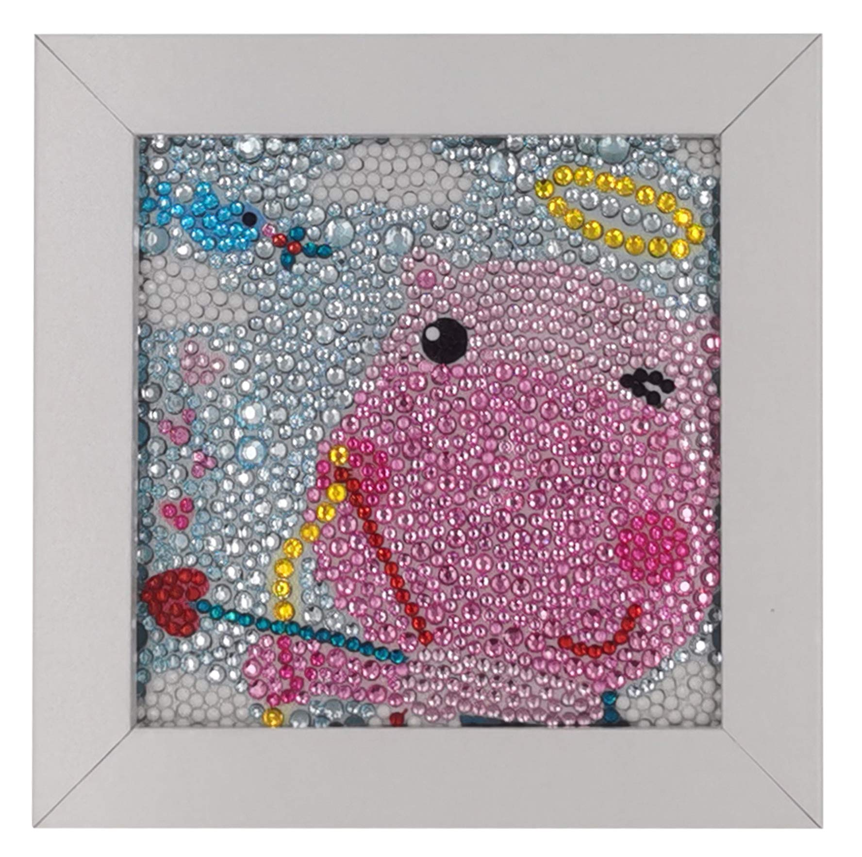 ParNarZar Rhino's Love Diamond Painting Easy Art Crafts Kits for Kids Beginners Girls DIY Creativity with Frame 6x6inches