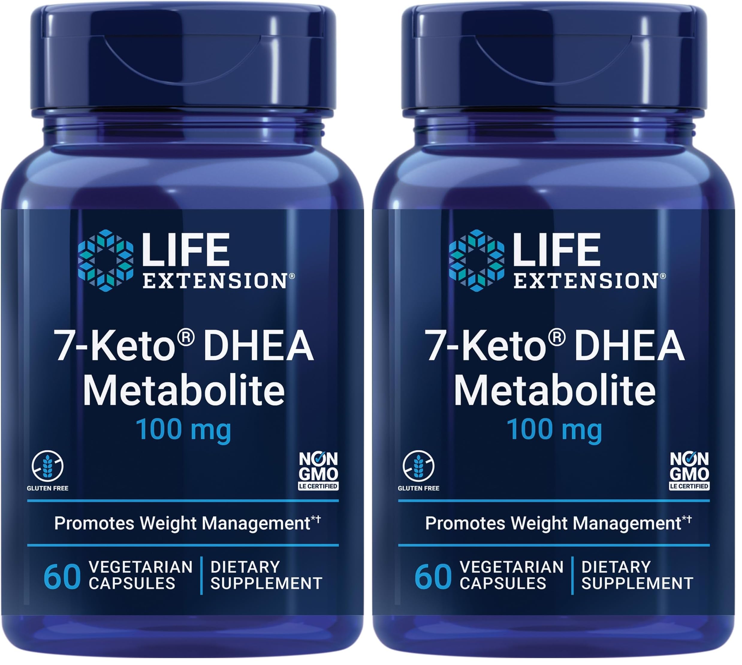 Life Extension 7-Keto DHEA Metabolite โ Crank Up Your Fat-Burning Furnace โ Non-GMO โ Gluten-Free โ 100 Mg โ 60 Vegetarian Capsules