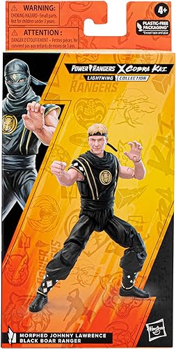 Hasbro Power Rangers x Cobra Kai Lightning Collection Morphed Johnny Lawrence - Figura de guardabosques de jabalí negro de 6 pulgadas