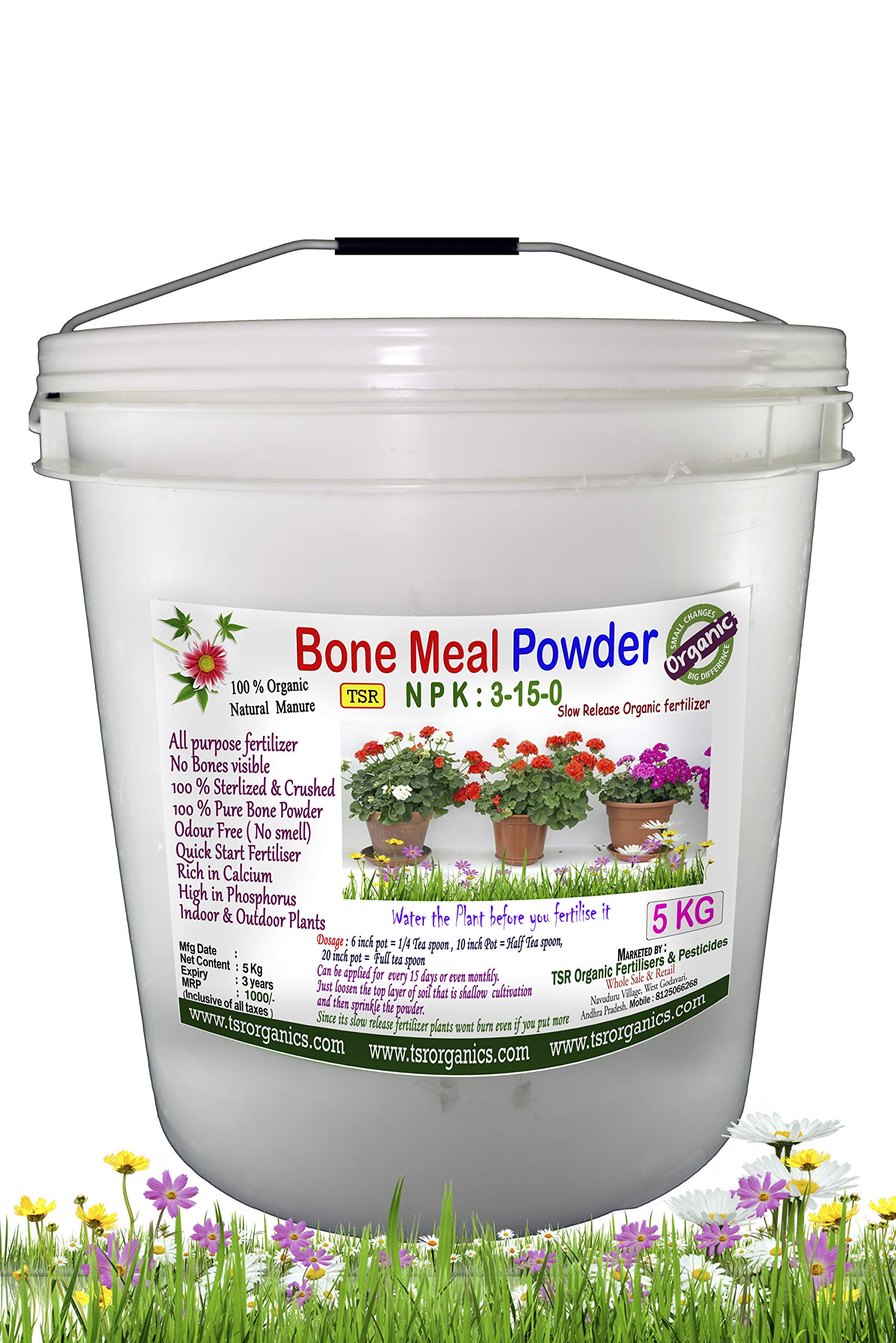 See full amazon price history chart for TSR Organic Fertilisers & Pesticides Bone Meal powder 5 KG bucket NPK 3-15-0 calcium Phosphorus Multi purpose slow release fertilizer for garden plants TSR Organic Fertilisers & Pesticides Bone Meal powder 5 KG bucket NPK 3-15-0 calcium Phosphorus Multi purpose slow release fertilizer for garden plants (B081M2L72S) Amazon Price History, Amazon Price Tracker