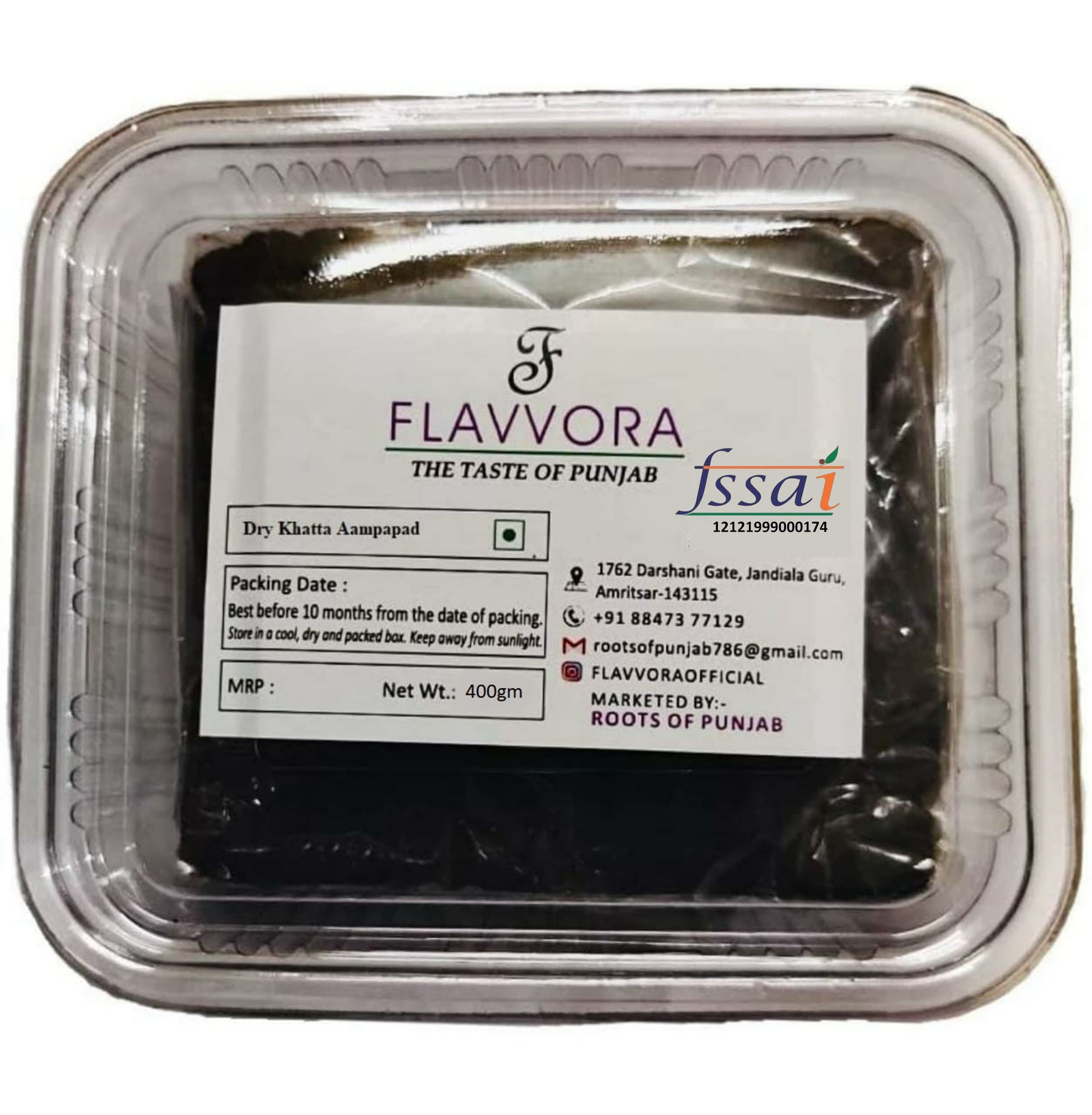 Flavvora Amritsari Aampapad(After-Meal Digestive Snack)(With Separate Masala) (Dry Khatta With Masala, 400gm(1 Box-2packet@200gm each))