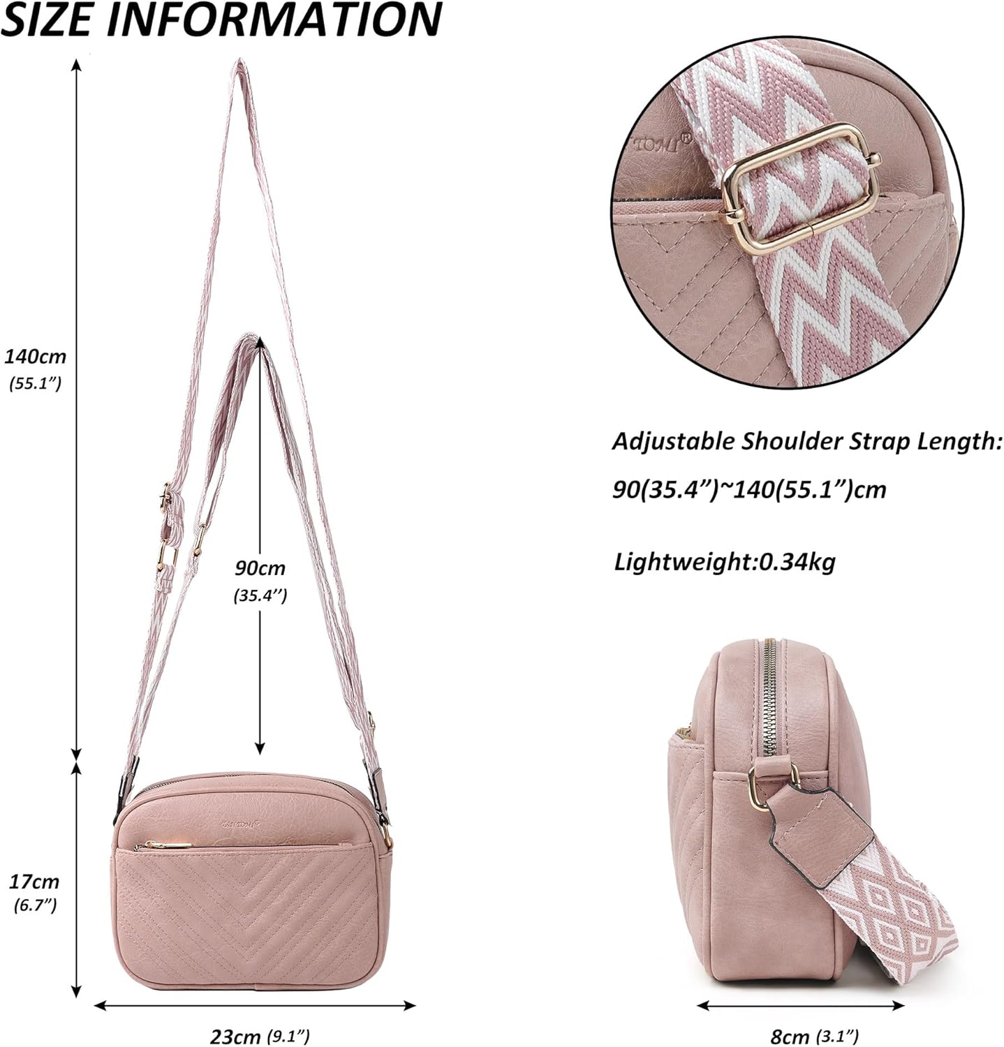 TANTOMI Crossbody Purses for Women Leather Purse Shoulder Handbags with Wide Strap, Small Crossbody Bags for Women Travel - Image 3