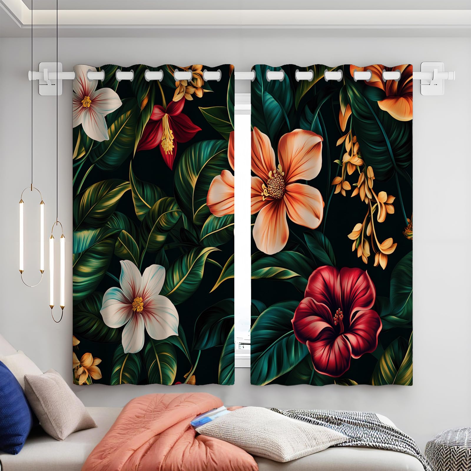 Rideaux thermiques à œillets contre la lumière et le froid de la chambre