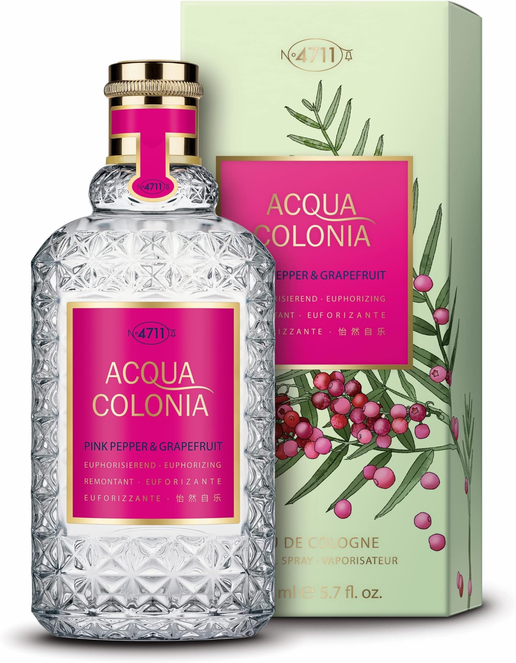 4711 Acqua Colonia Unisex Eau de Cologne Spray, Pink Pepper and Grapefruit 170 ml