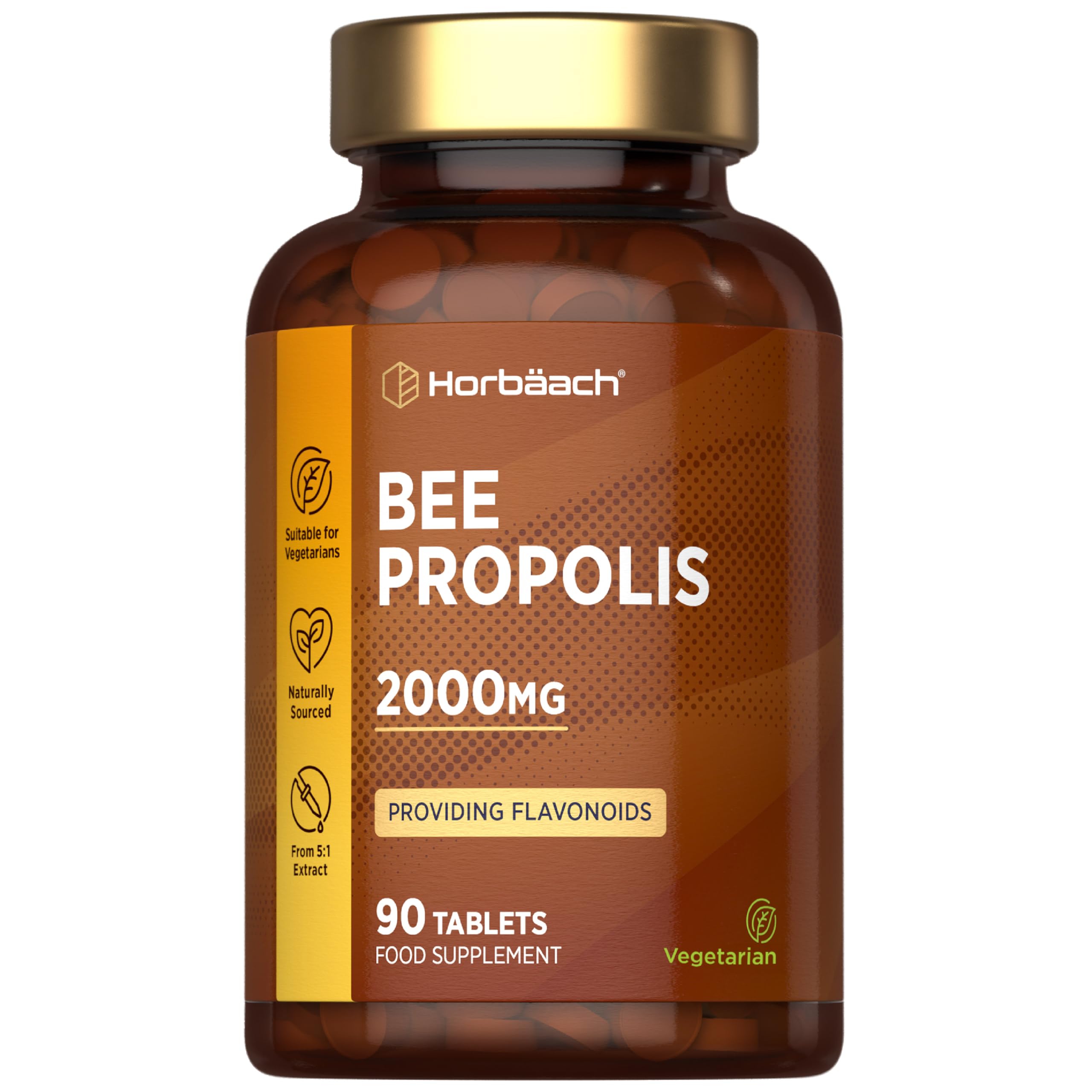 Bee Propolis Tablets | 2000mg | 90 Vegetarian Tablets | No Artificial Preservatives | by