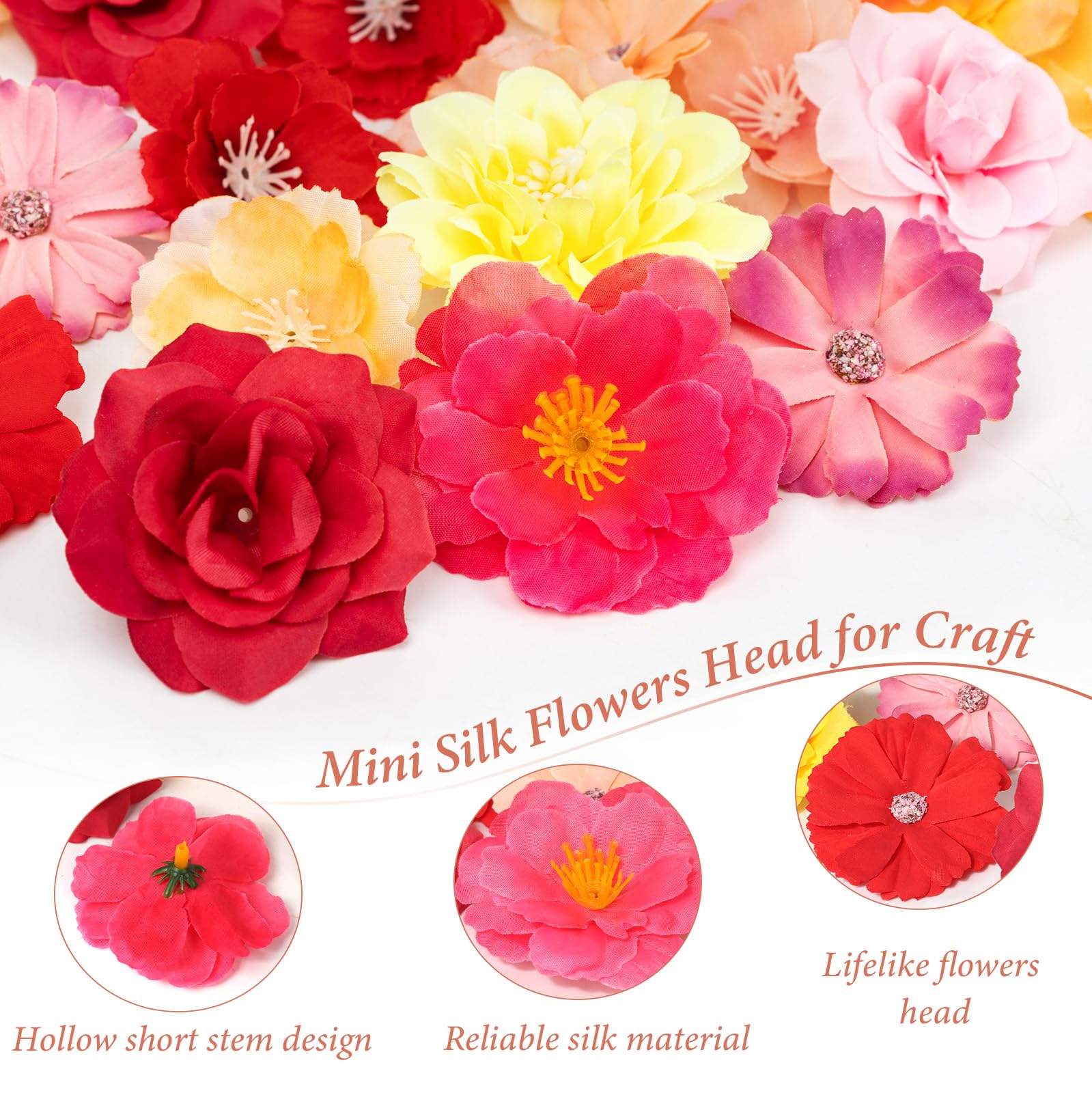 N&T NIETING 50PCS Artificial Flowers Heads - Image 2