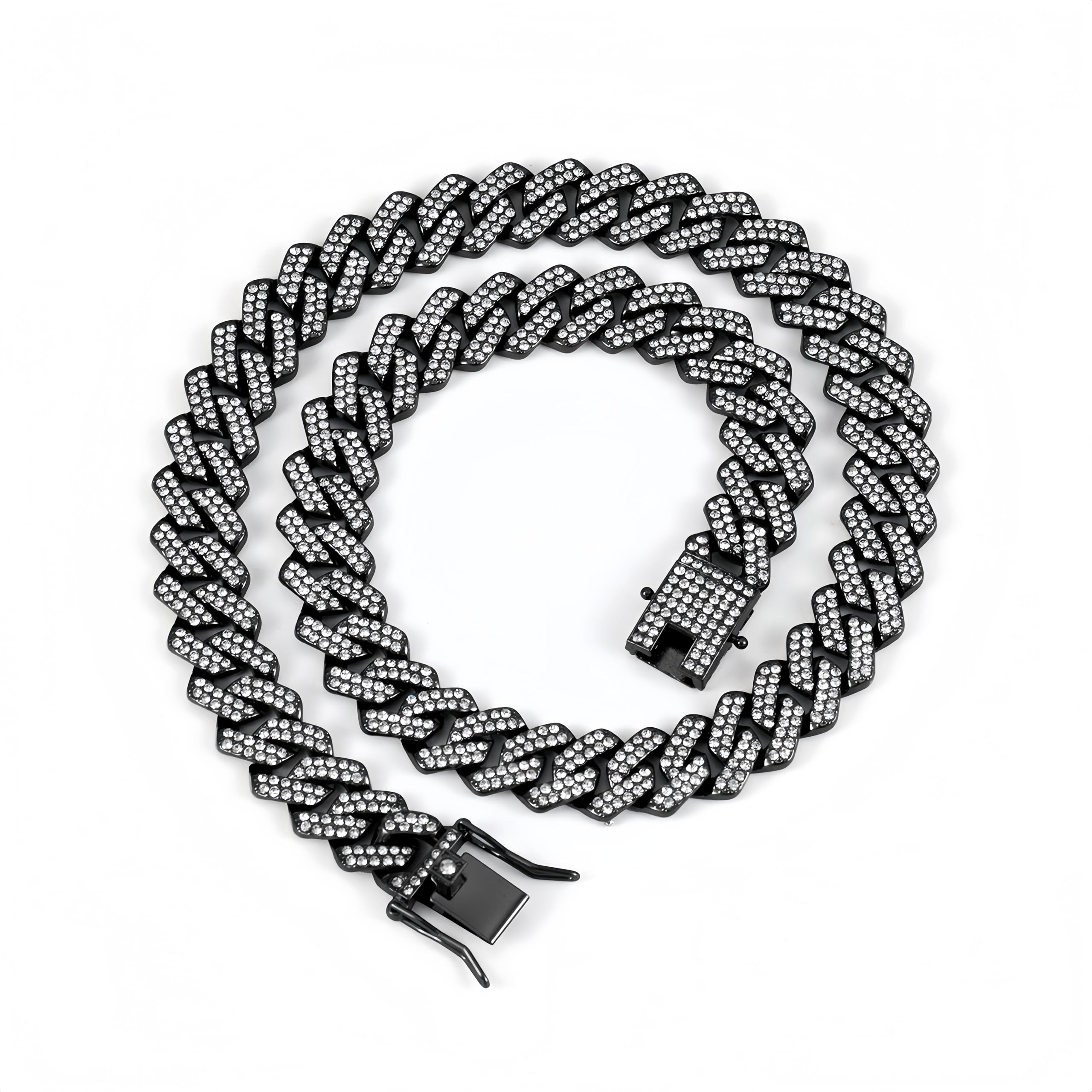 Cuban Link Chain Mens Iced Out Miami Cuban Necklace Silver/Gold Bling Diamond Hip Hop Necklace Jewelry for Women iced out chain