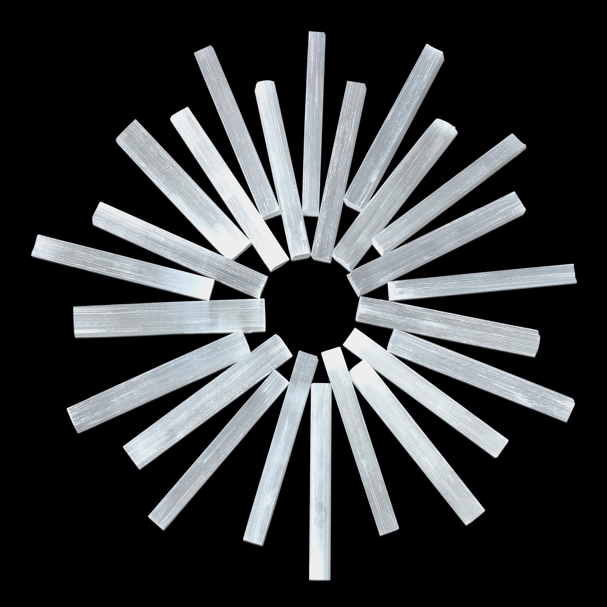 XIANNVXI 24PCS Selenite Crystal Wand 4'' Selenite Sticks Crystals Bulk for Healing Reiki Metaphysical Energy Drawing Protection Wiccan Altar Supplies