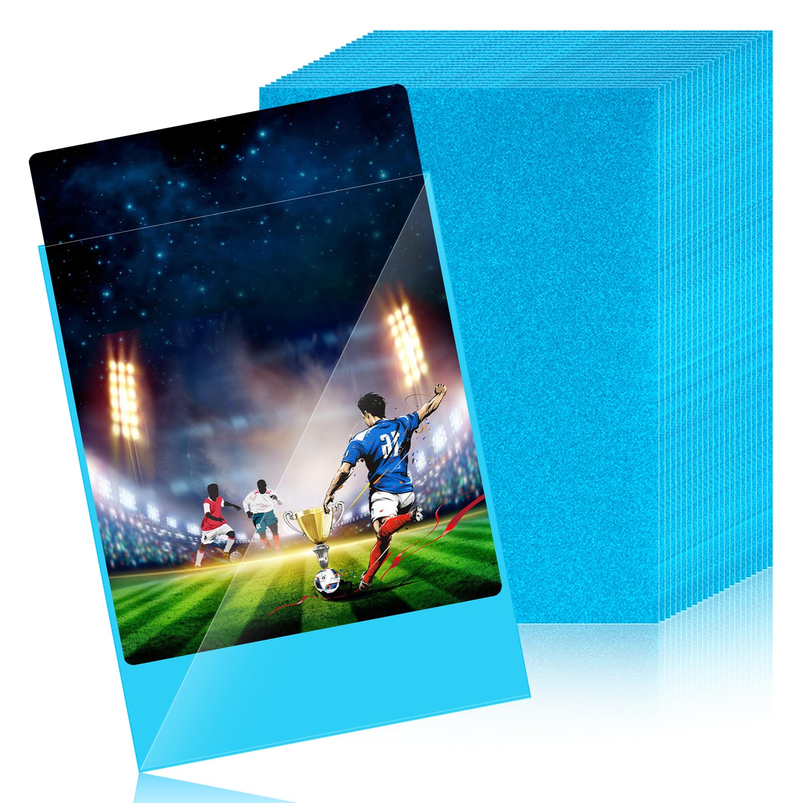 Sinmaklin 100 PCS Color Card Sleeves, Clear Waterproof Penny Sleeves, Transparent, Standard Size 66 x 91 mm, Fits Sports