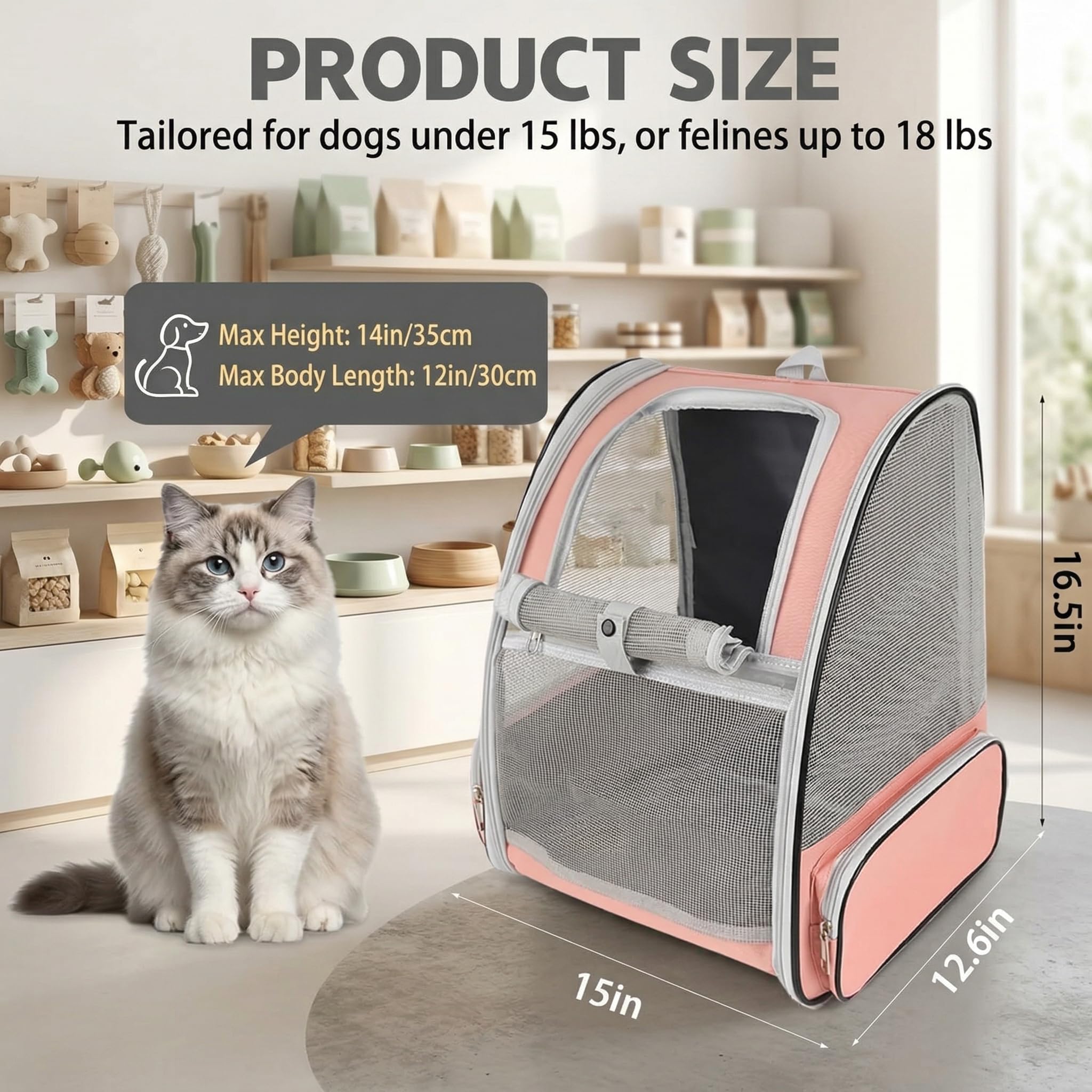Mochila transportadora para mascotas aprobada por aerolíneas diseño de cápsula espacial malla ventilada bolso viaje cómodo perros pequeños gatos cachorros gatitos y conejos ideal excursiones campament