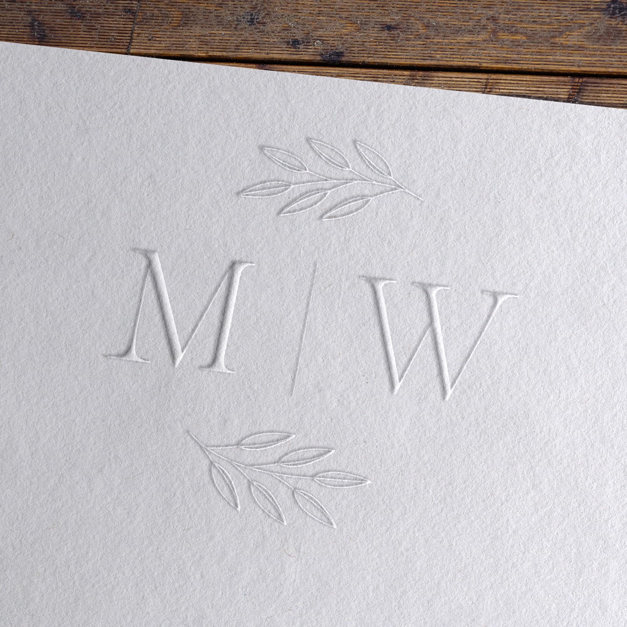 Timbro a rilievo personalizzato - Timbro a rilievo per iniziali di carta: ideale per regali e inviti - Vari disegni (Royal)