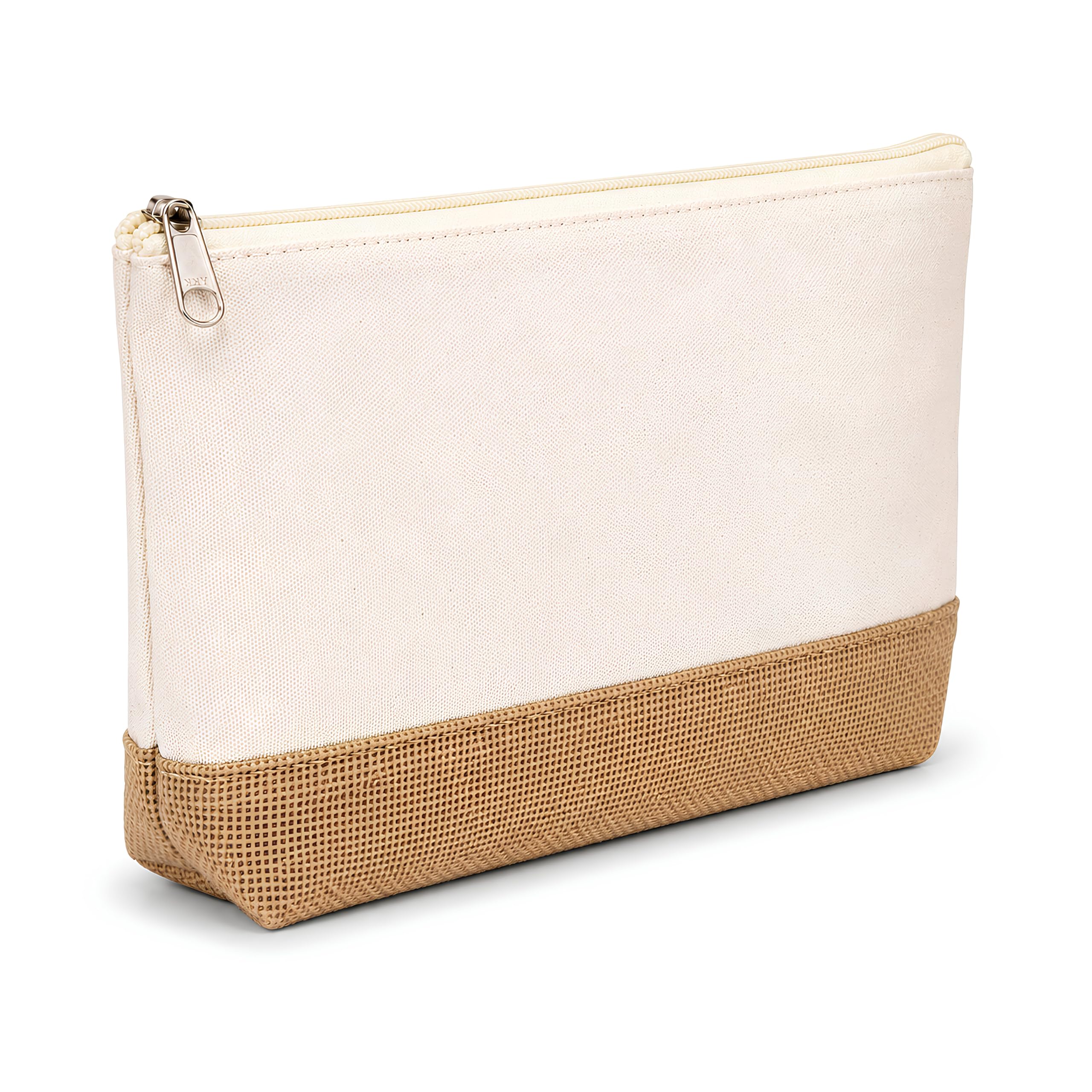 Premium Canvas Jute Multipurpose Zipper Pouch for Women & Men | Makeup Bag | Cosmetic Organizer | Travel Toiletry Bag | Utility Storage Pouch | Stationery Organizer | 25 x 15 cm, Pack of 1-picture-42