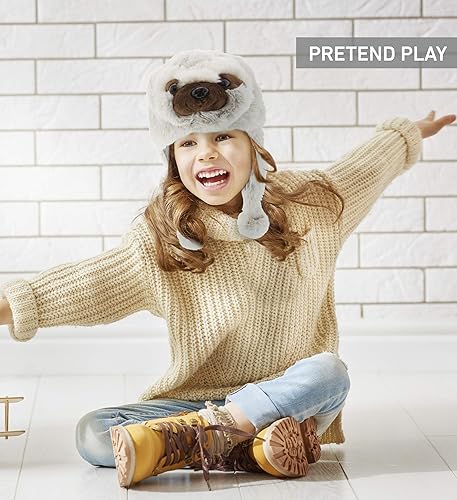 Miniatura 7 de DolliBu Gorro de felpa Gorro de forro polar suave con orejeras, cálido sombrero de invierno para niños, adolescentes y adultos Disfraz divertido,