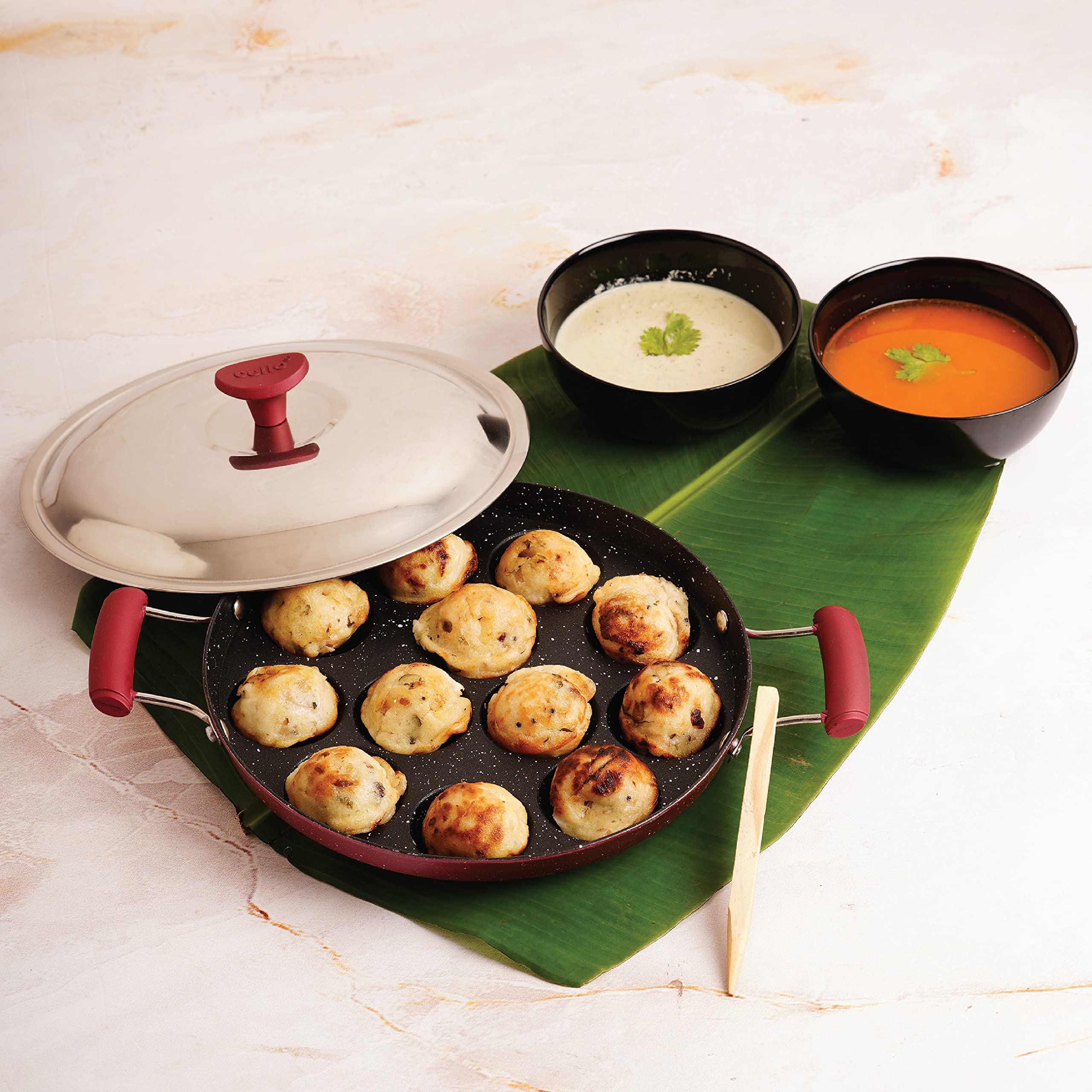 CELLO Aluminium Crown Side Handle 12 Cavity Appam, Maroon (B0B6HLGM4F) Amazon Price History, Amazon Price Tracker