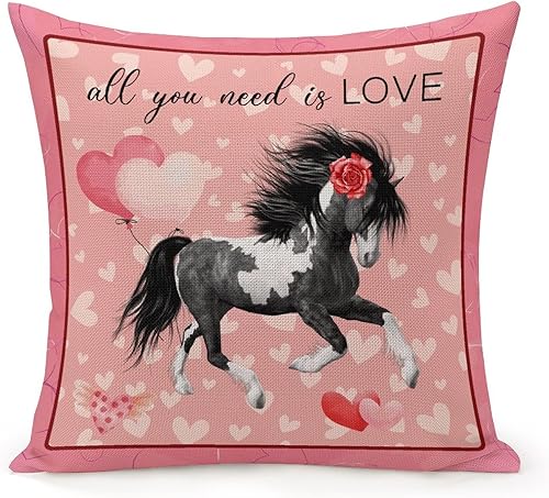 Fundas de almohada de San Valentín de 18 x 18 pulgadas con cita romántica de amor todo lo que necesitas es amor fundas de cojín decorativas de