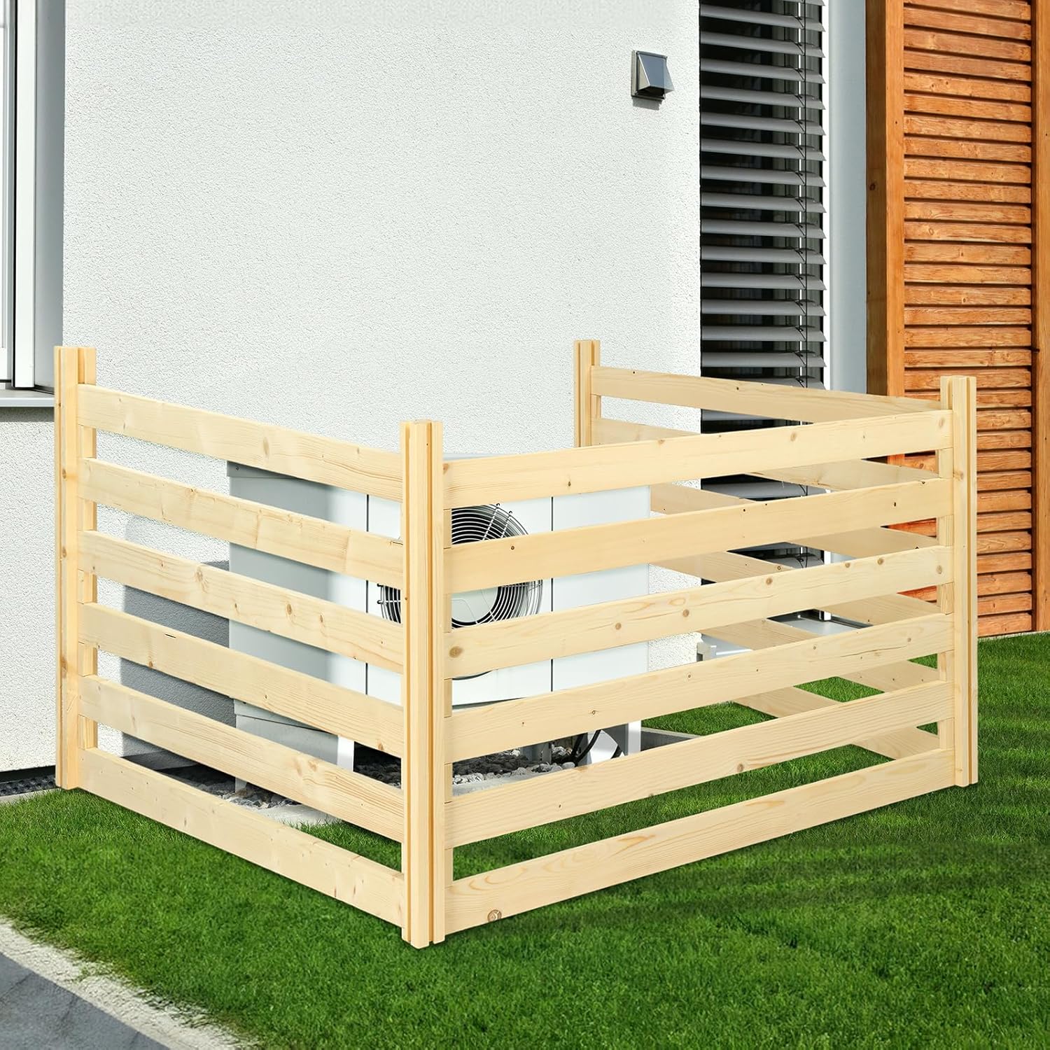 VINGLI Privacy Fence, Air Conditioner Fence 3 Panels, Privacy Fence Panels for Outside, Outdoor Trash Can Pool Equipment (45 x 45in)