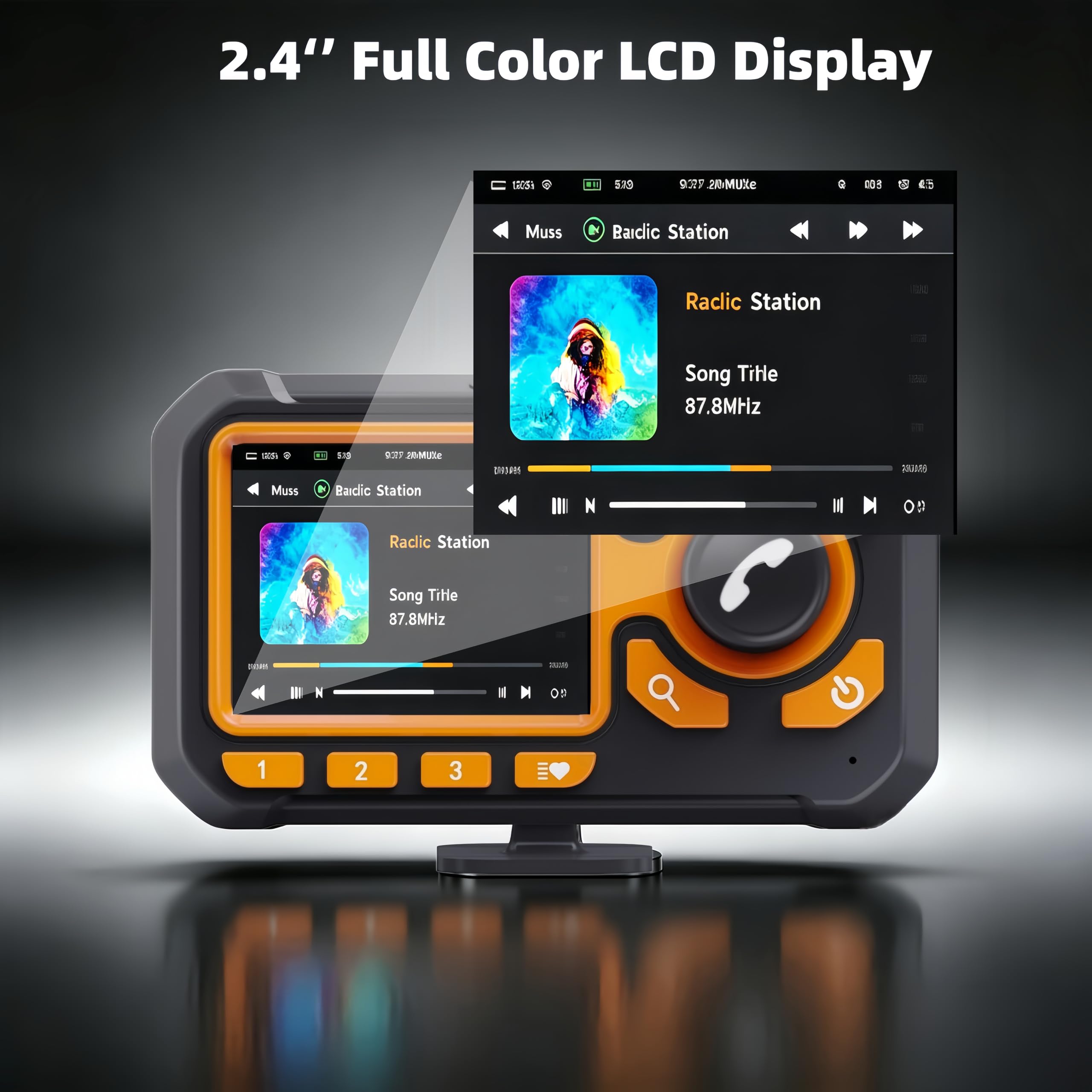 Plug&Play Adaptador de Radio Dab para Coche de Receptor Dab+ con Pantalla LCD de 2,4'', Manos Libres Bluetooth, Transmisor FM, Salida AUX y Ranura para Tarjeta TF Adaptador Dab para Coche