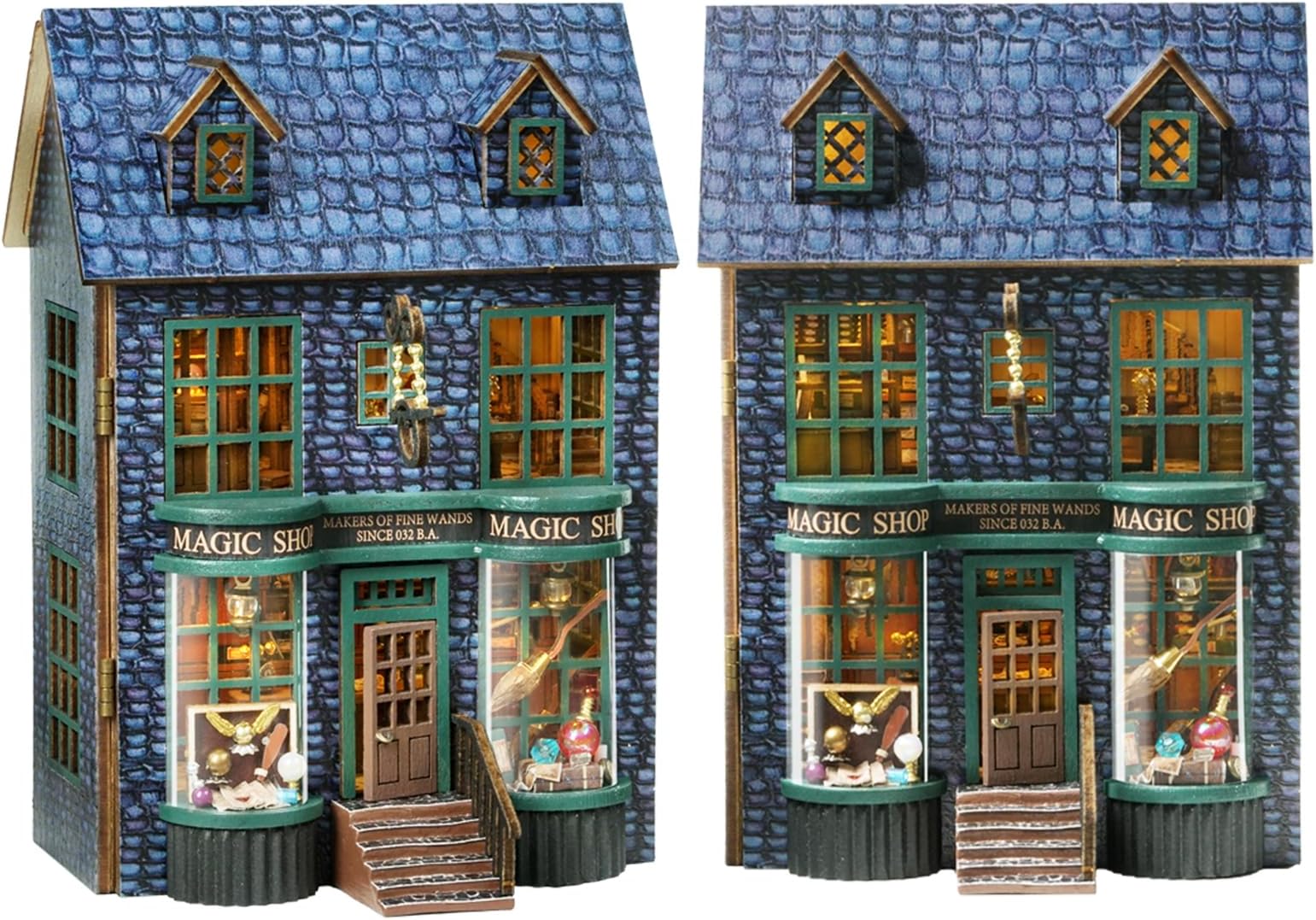 Spilay Dollhouse DIY Miniature Wooden Furniture Kit,Mini Handmade Doll House with LED,1:24 Scale Creative Woodcrafts Toys for Adult Friend Lover Birthday Gift (D-01)