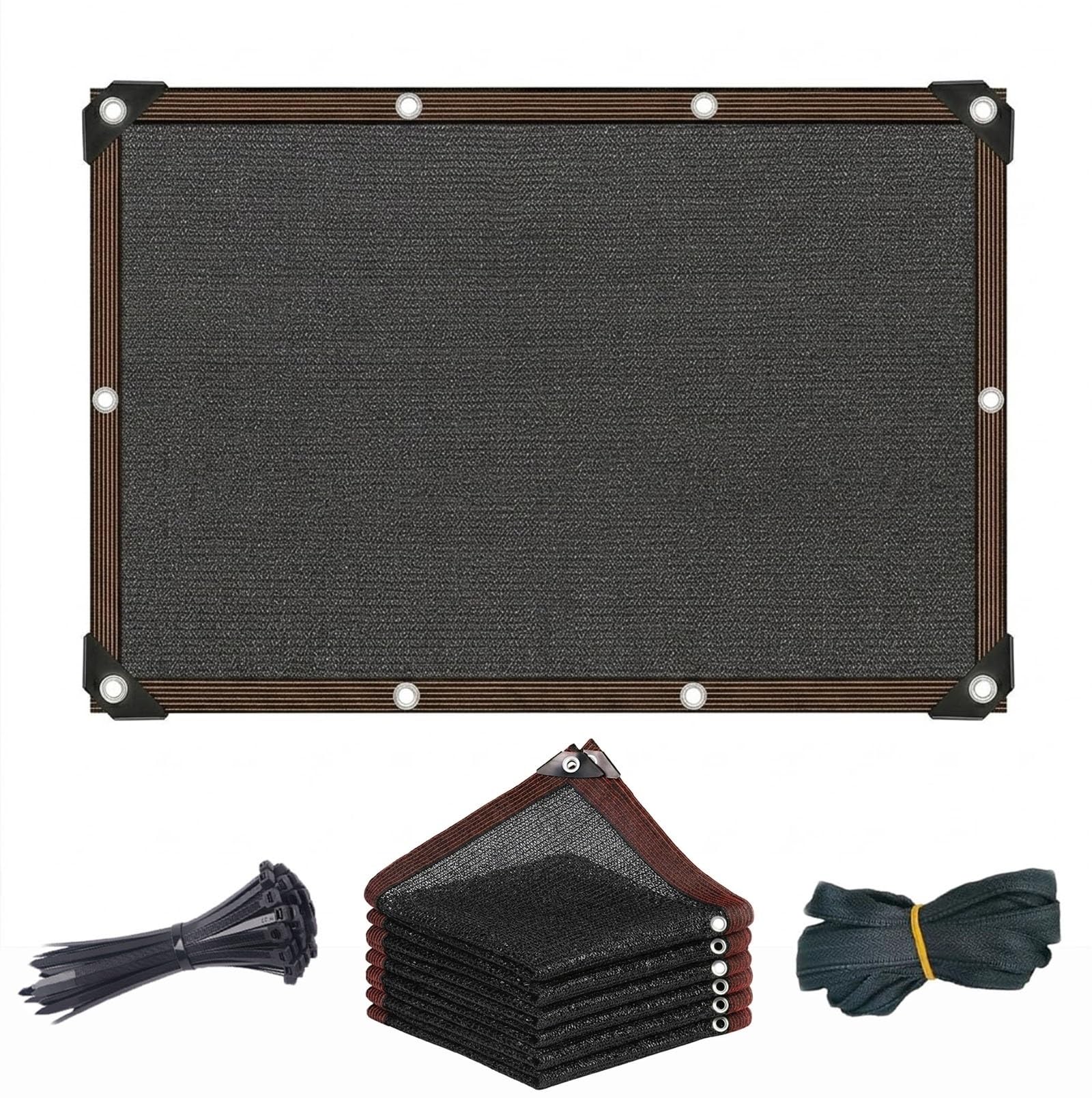 Garden Shade Netting with Grommets, Black Sunblock Shade Cloth Mesh Tarp Shades Net for Patio, Greenhouse,Canopy, Outdoor Sun Protection, Shades Mesh Fabric for Pergola Cover, Balcony(70%,3x3.0m)