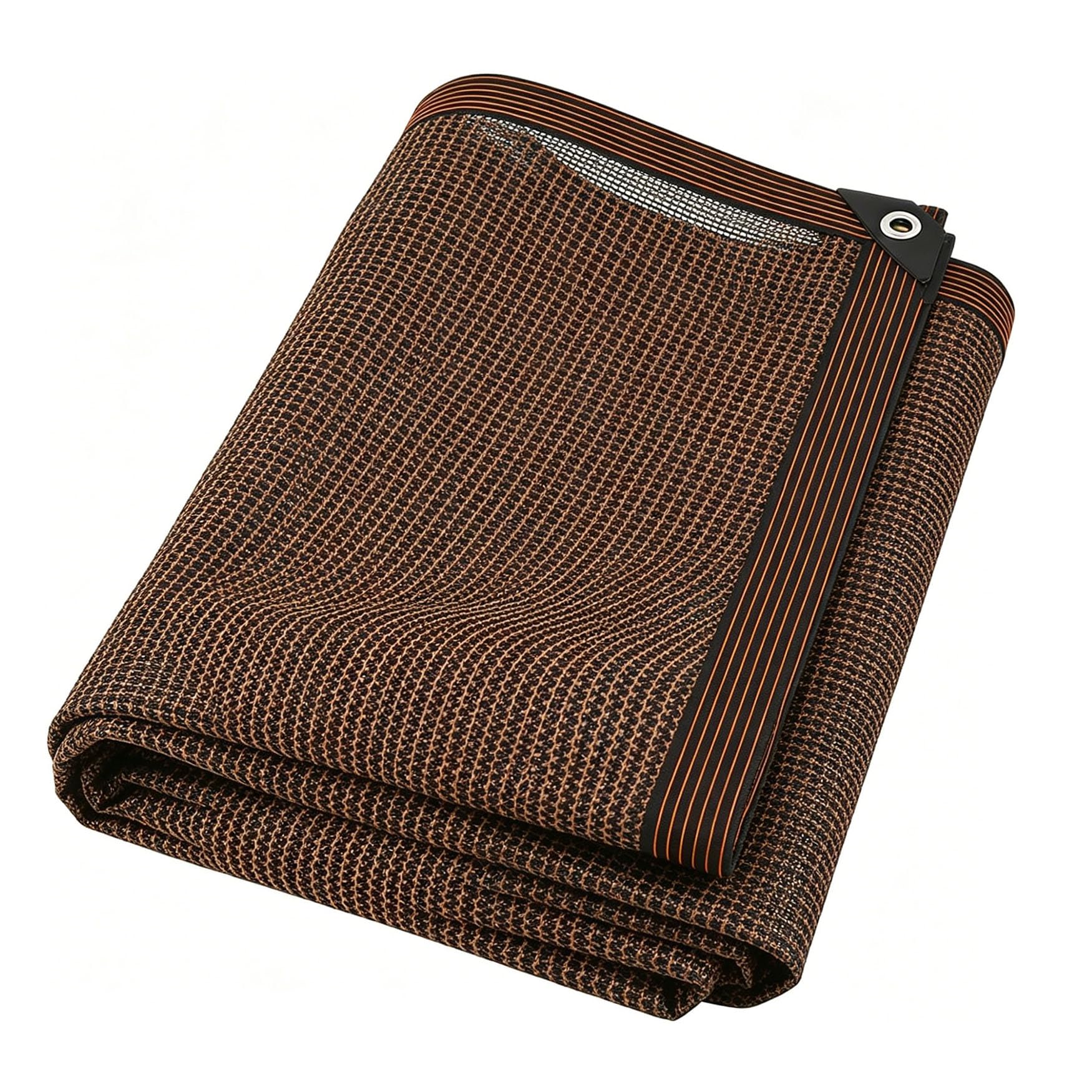 Filet d'ombrage 375 x 560 cm Résistant Aux UV et Au Vent Bloquer Les Rayons UV, avec Œillets Filet de Protection D'Intimité pour Patio Serre Jardin Pergola Pet House, ‎Marron