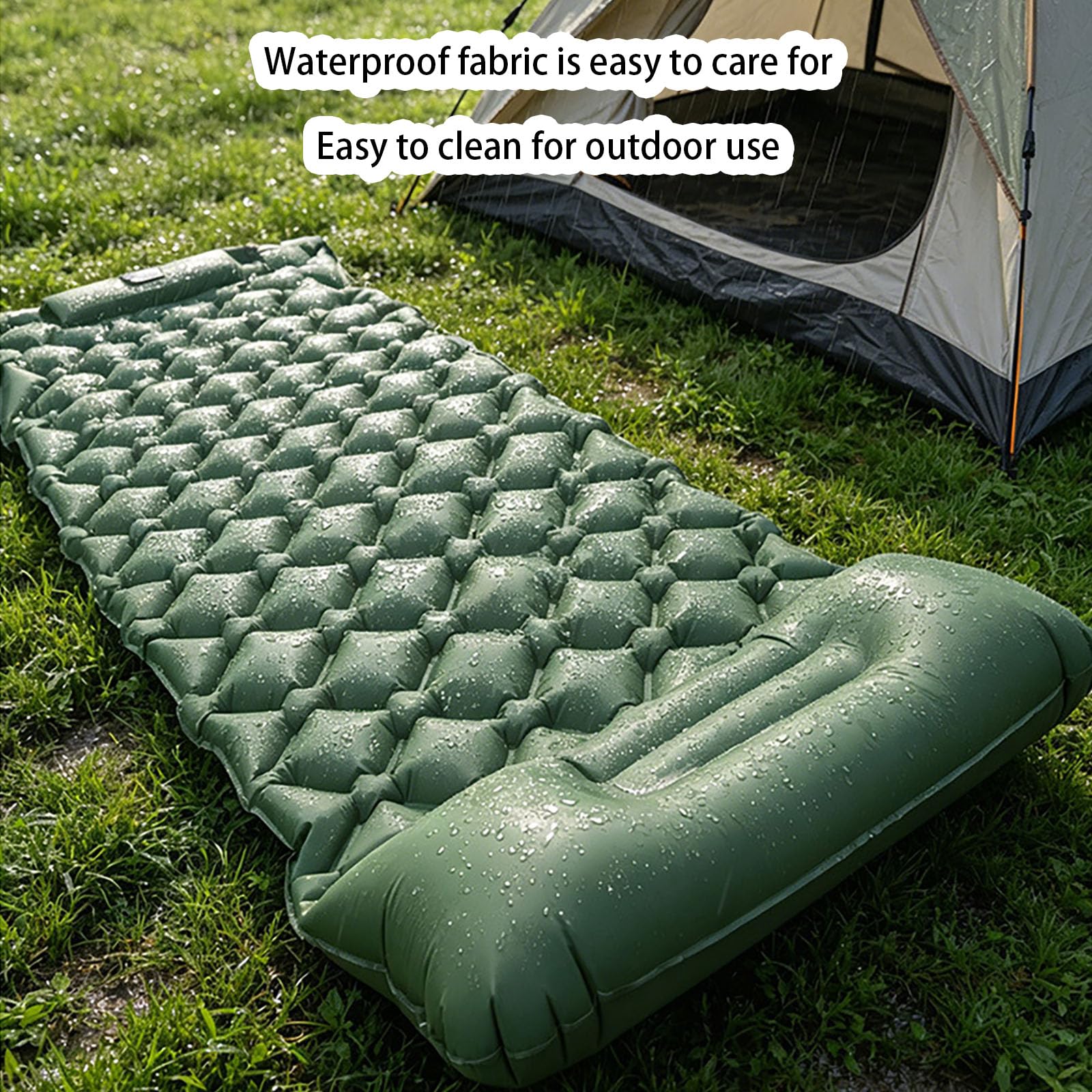 Colchoneta De Camping Inflable Confort 7 Cm Impermeable Resistente Al Desgarro Colchon De Aire Conectable con Almohada para Viajes En Coche Playa Césped Y Picnic