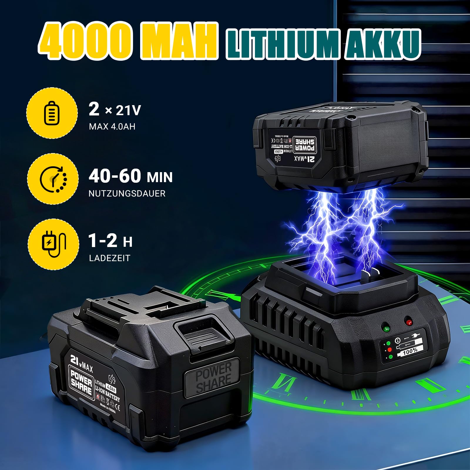 Desbrozadora con batería, batería de 21 V para baterías Makita