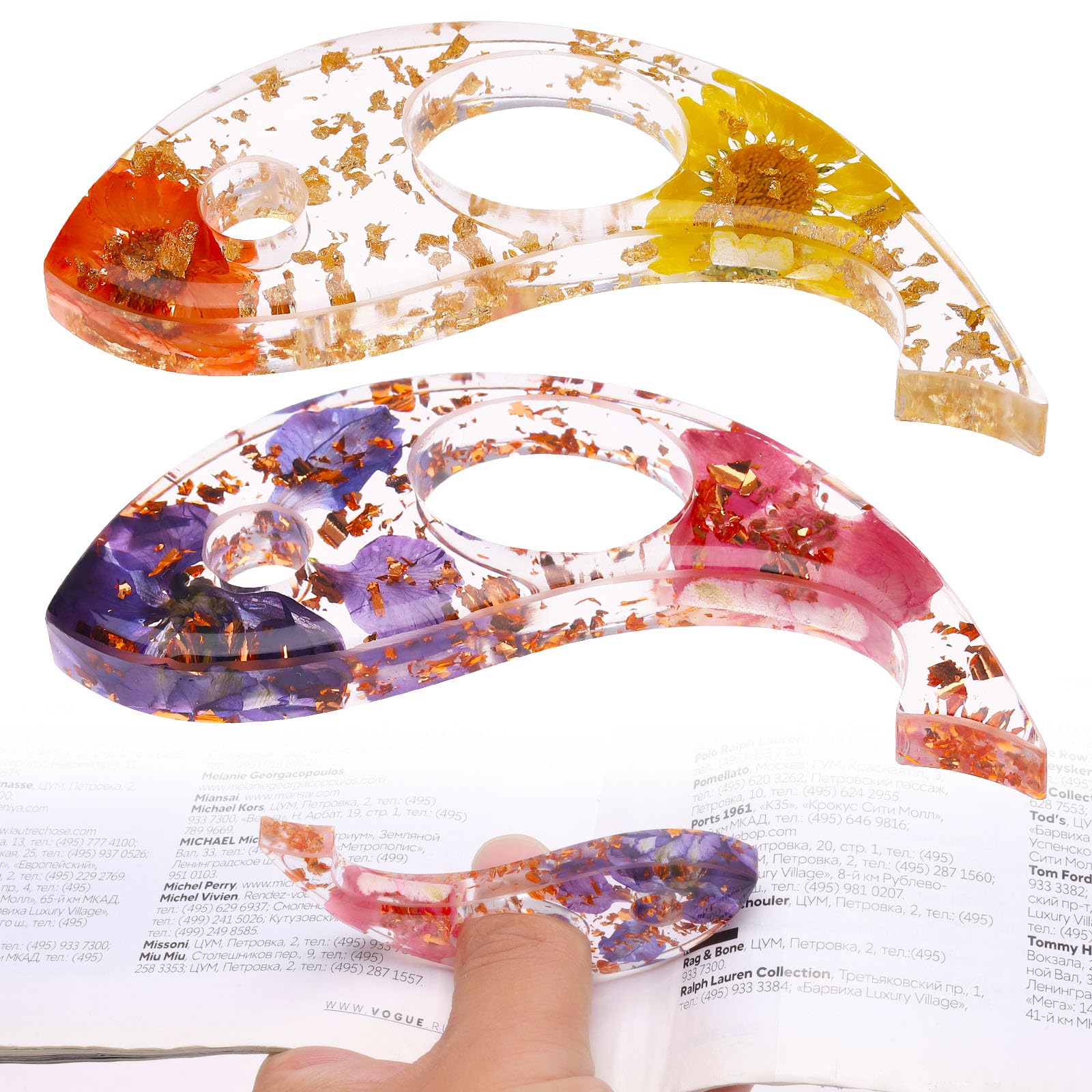 Porte-page Lecture Fleur Blanche - Anneau Pouce Léger Pour Maintenir Les Pages Ouvertes - Accessoire Pratique Pour Livres