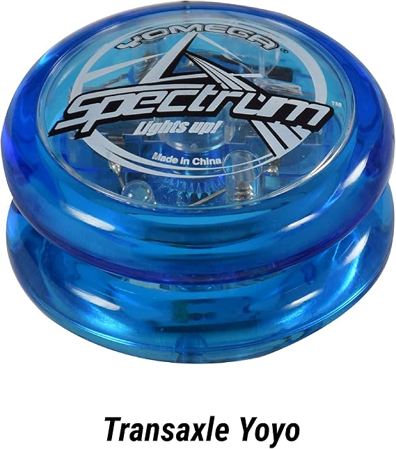 Yomega Spectrum Light up Fireball Transaxle YoYo with LED Lights for Intermediate, Advanced and Pro Level String Trick Play + Extra 2 Strings & (Blue)