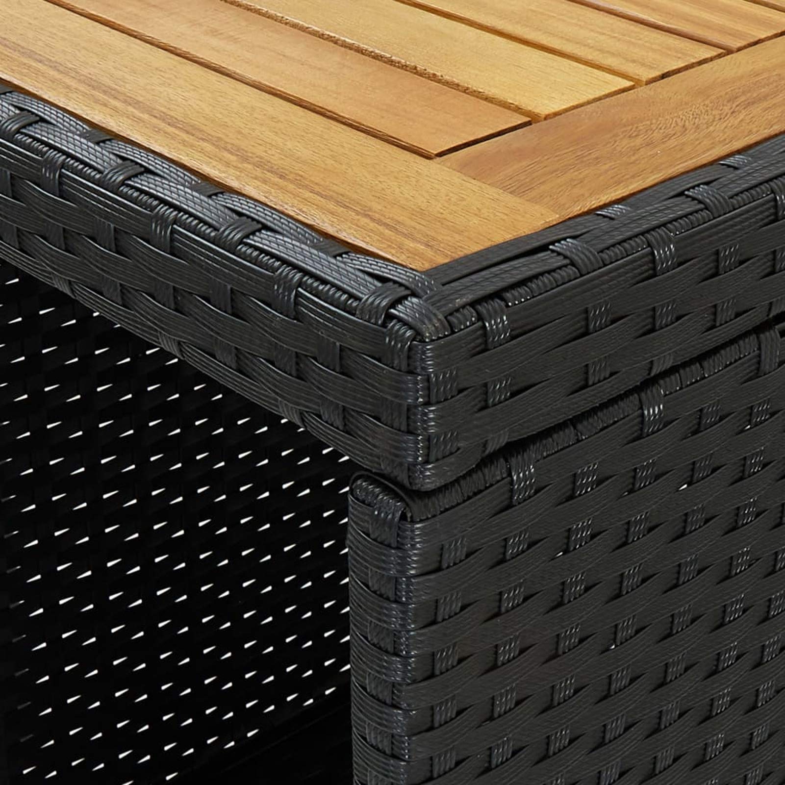 Tidyard Catherinol Ensemble Bar de Jardin Meubles d'Extérieur Table et Chaises de Patio Meuble de Bar de Jardin 5 pcs et Coussins Résine tressée Noir