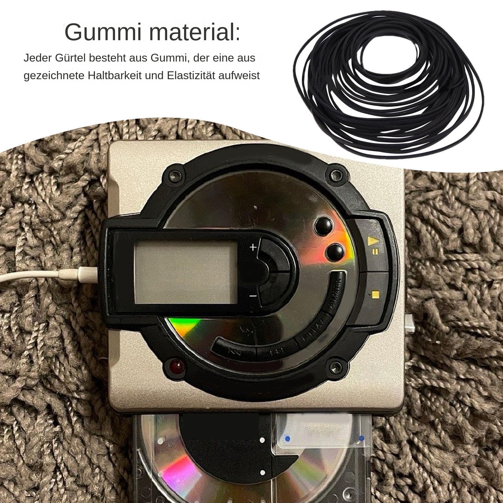 30x Gummiriemen-Mix Für Kassettenspieler – Quadrat- & Flachriemen, 0,7–1 Mm Querschnitt, Reparaturset Für Tonbandgeräte & Nähmaschinen